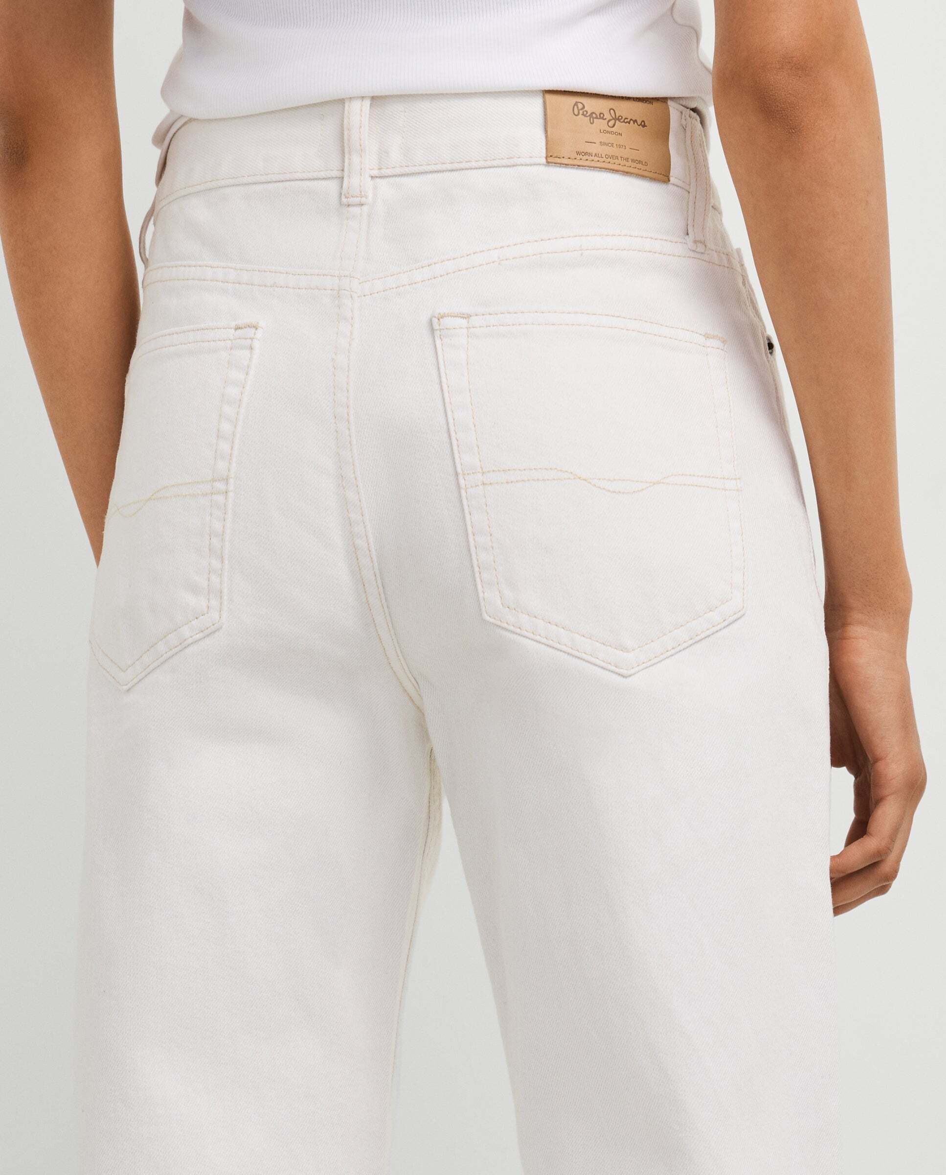 Vaquero de mujer fit recto y tiro alto - Pepe Jeans - eden - Blanco Blanco-6