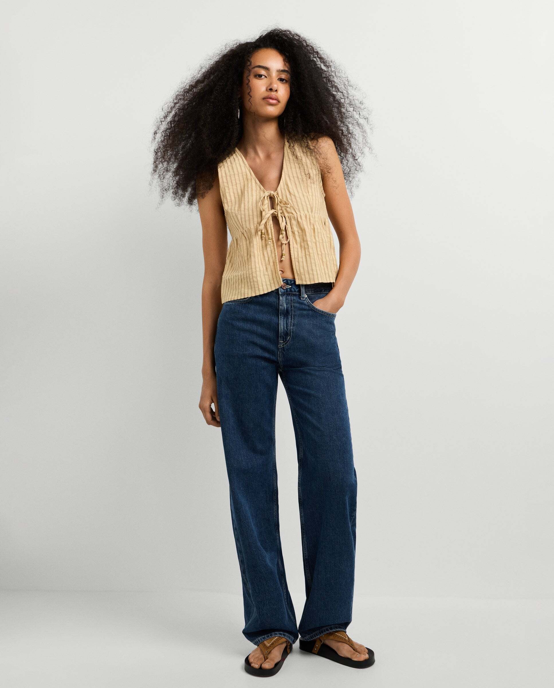 Vaquero de mujer fit recto y tiro alto - Pepe Jeans - eden - Azul Azul-3