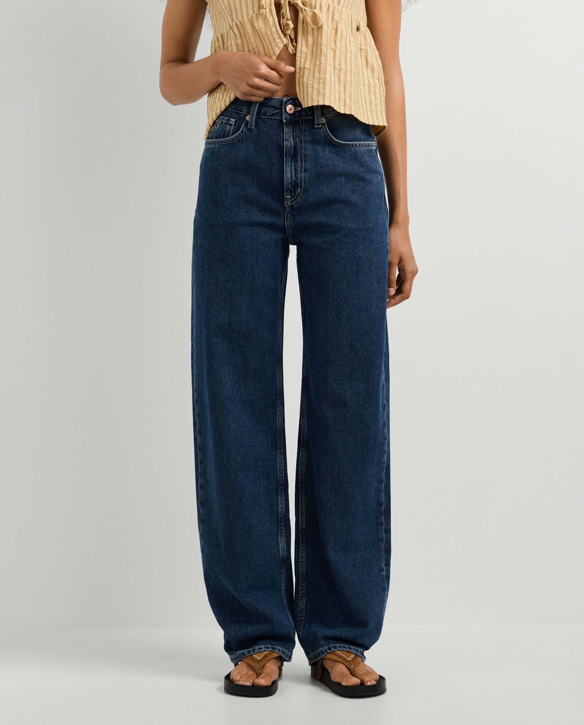 Vaquero de mujer fit recto tiro alto - Pepe Jeans - Azul Azul-2