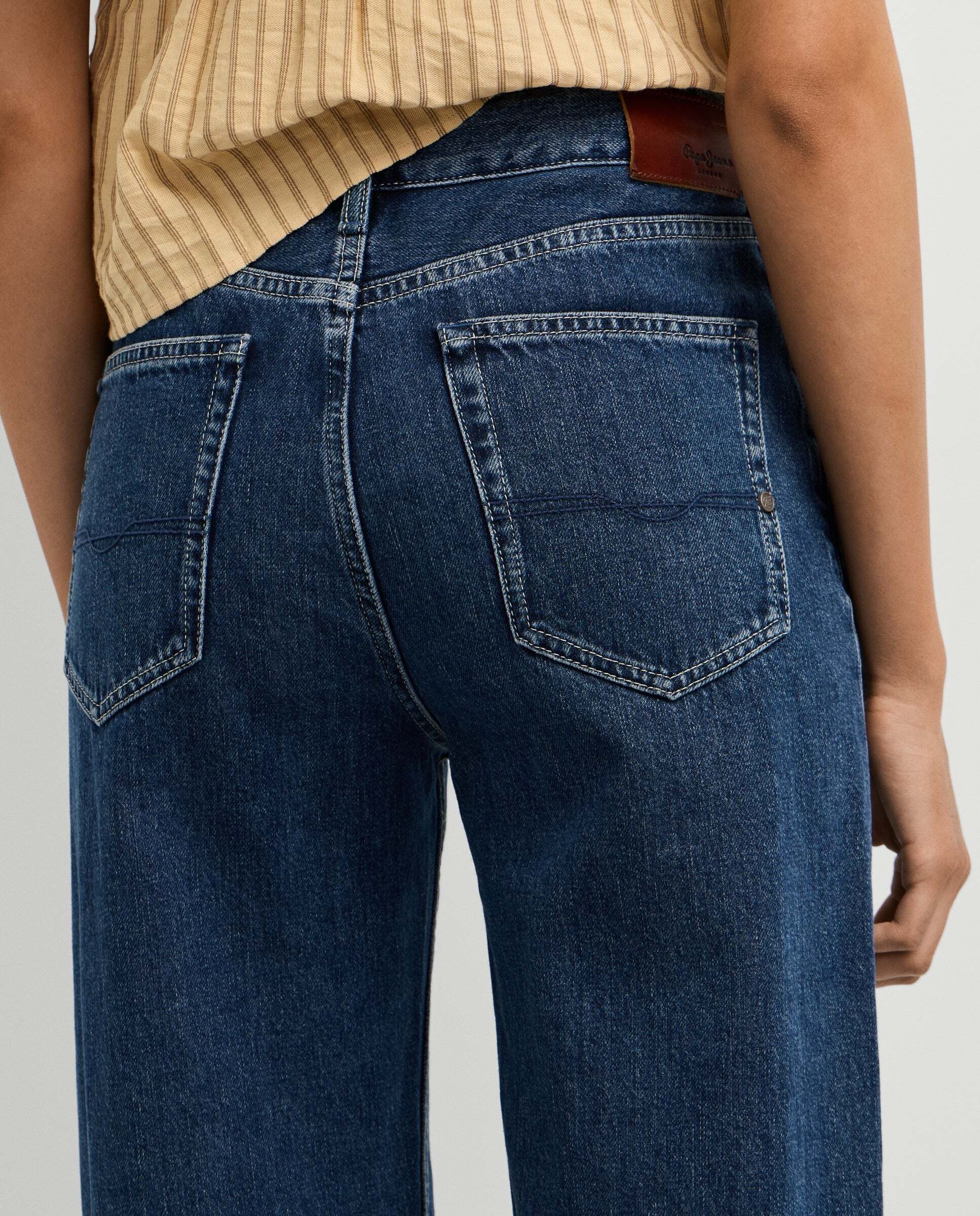 Vaquero de mujer fit recto tiro alto - Pepe Jeans - Azul Azul-6