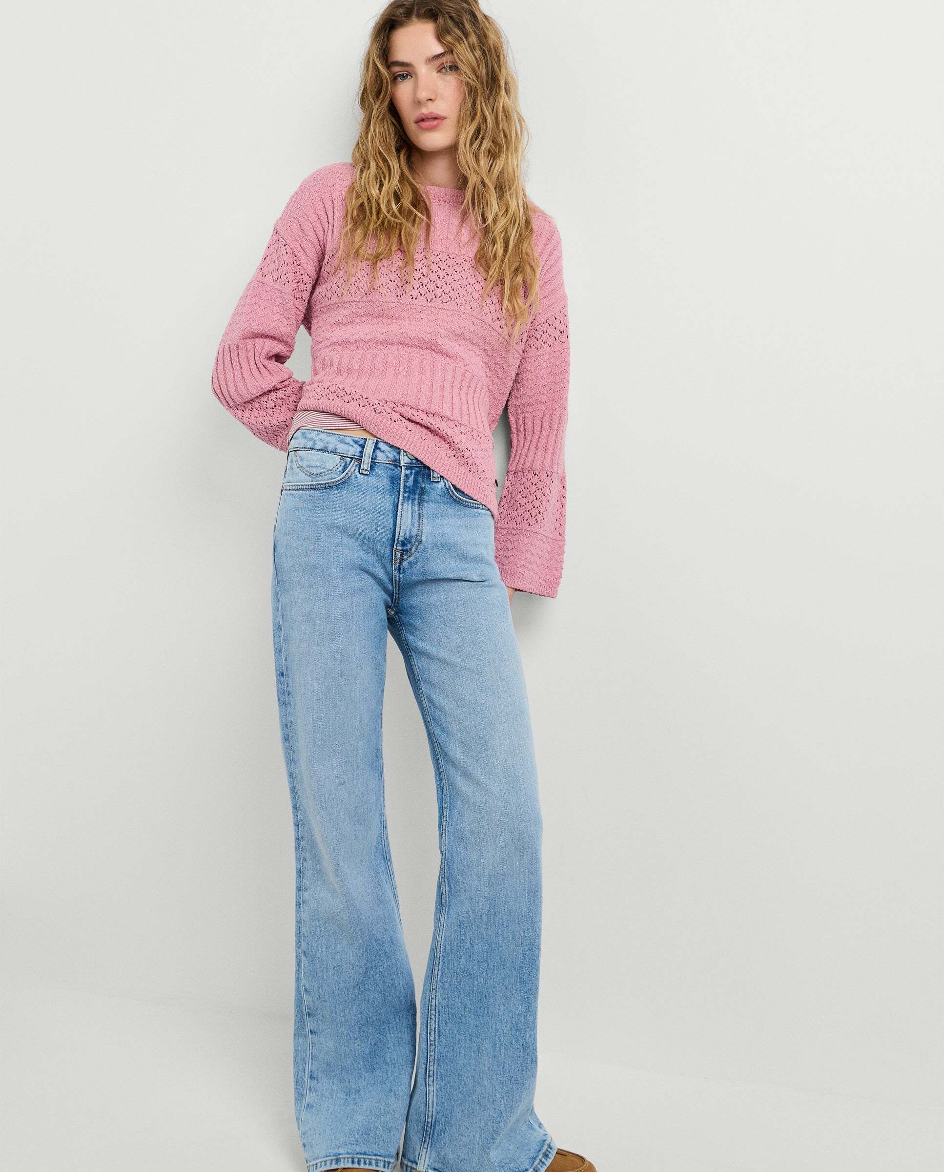 Imagen 0 de Vaquero de mujer fit flare y tiro alto - willa Azul