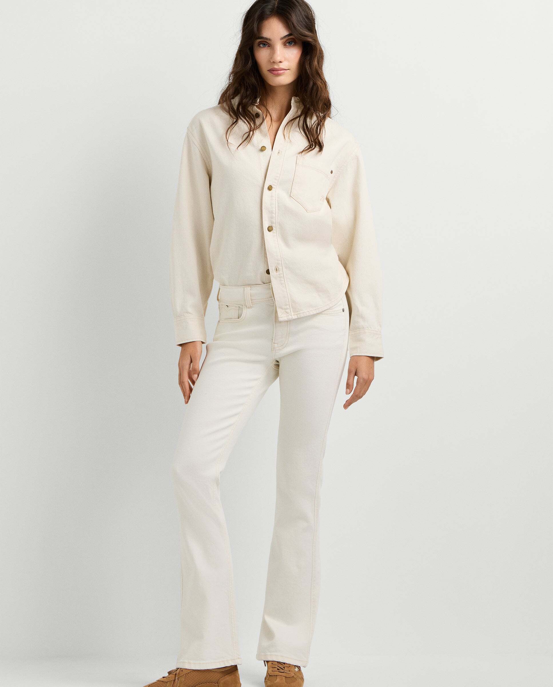 Vaquero de mujer fit bootcut y tiro medio - Pepe Jeans - Gris Natural-1
