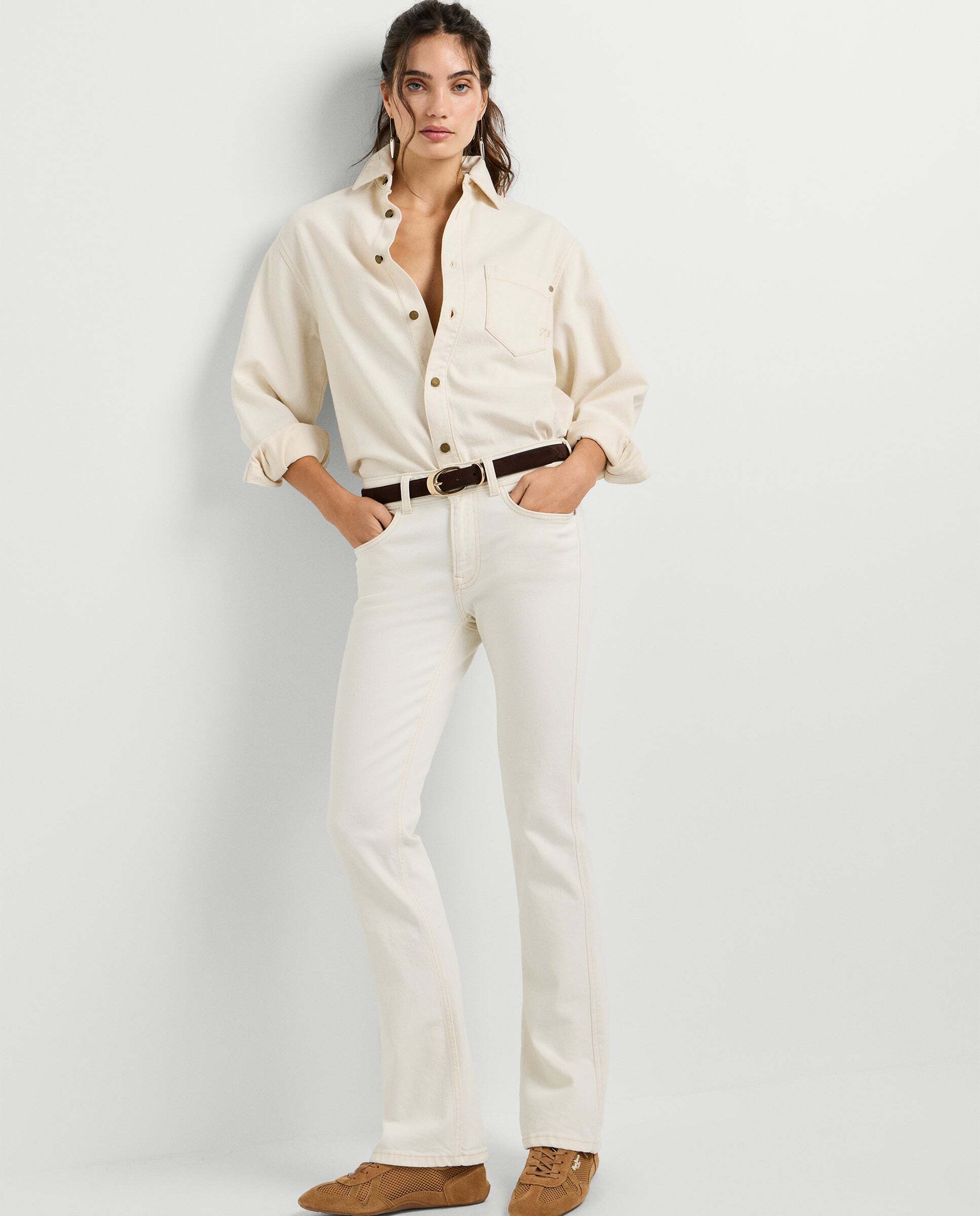 Vaquero de mujer fit bootcut y tiro medio - Pepe Jeans - Gris Natural-3