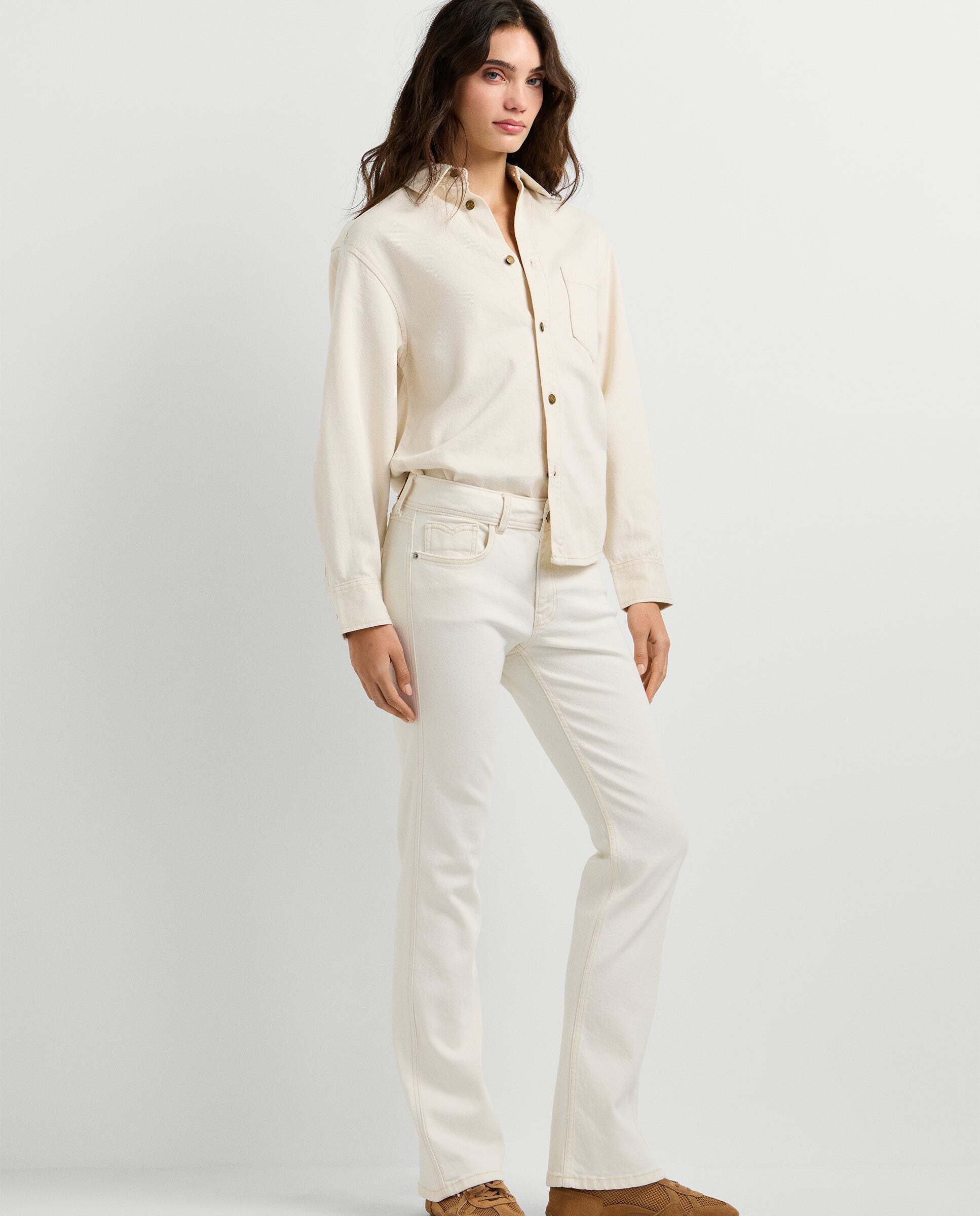 Vaquero de mujer fit bootcut y tiro medio - Pepe Jeans - Gris Natural-7