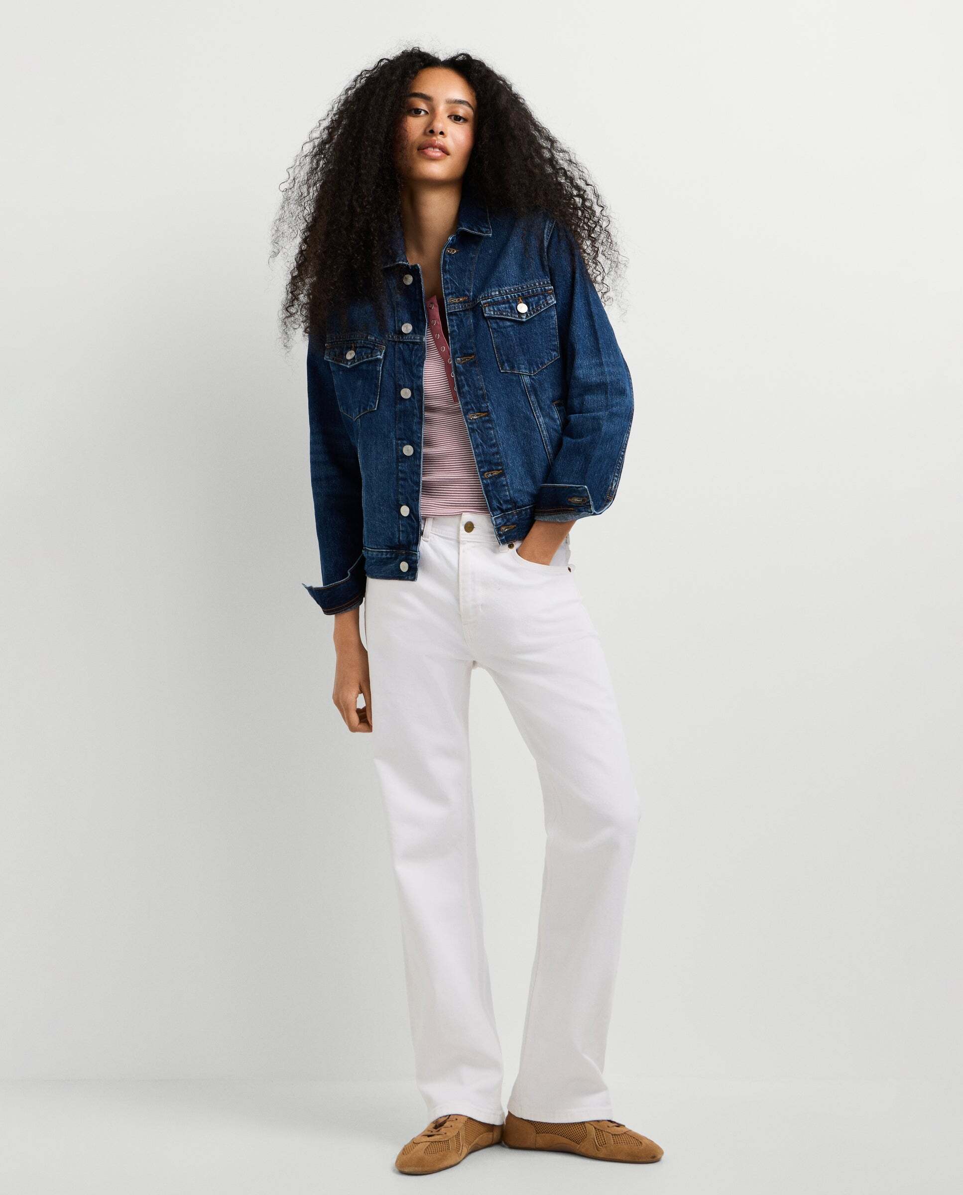 Vaquero de mujer fit recto tiro medio - Pepe Jeans - Blanco Blanco-3