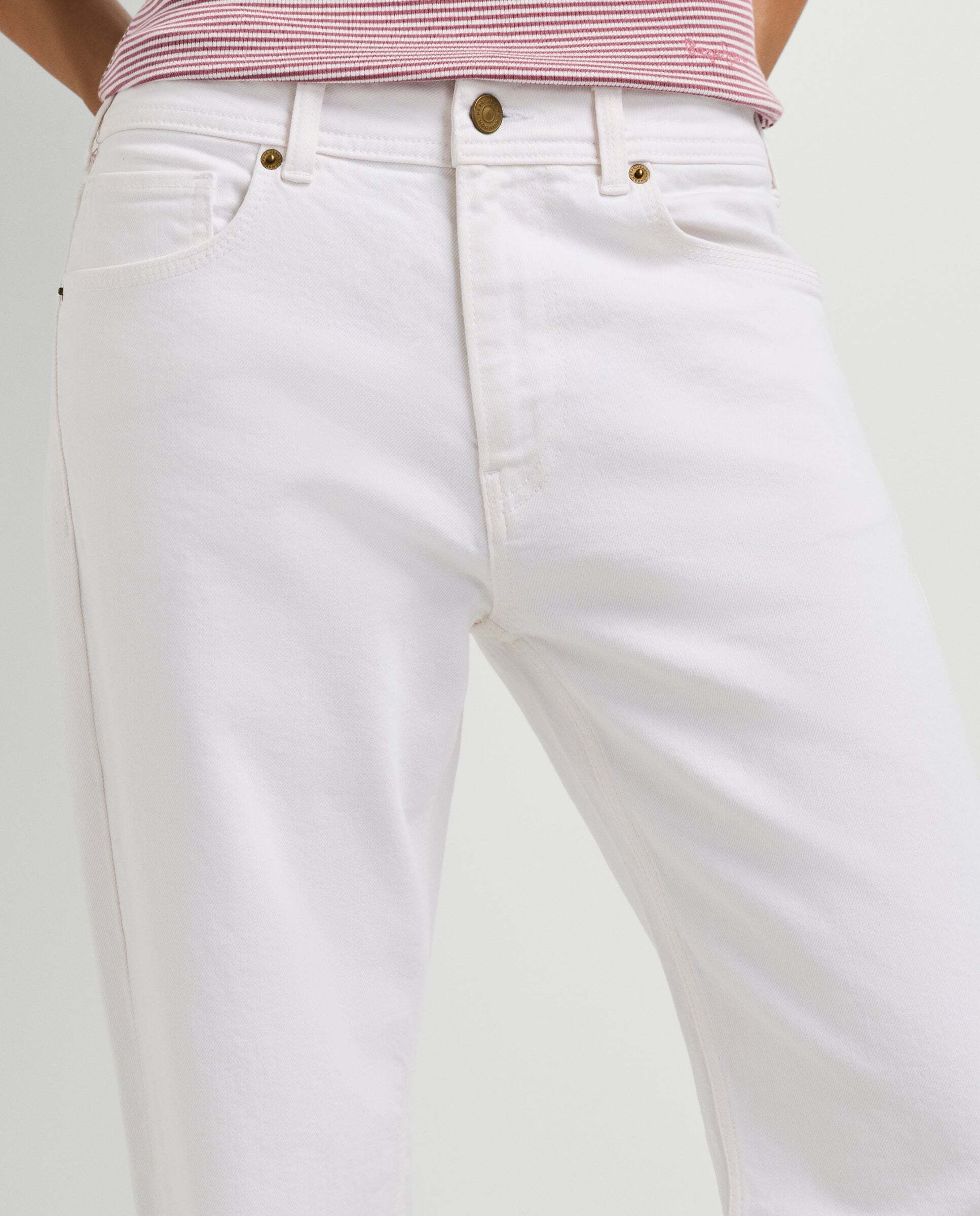 Vaquero de mujer fit recto tiro medio - Pepe Jeans - Blanco Blanco-5