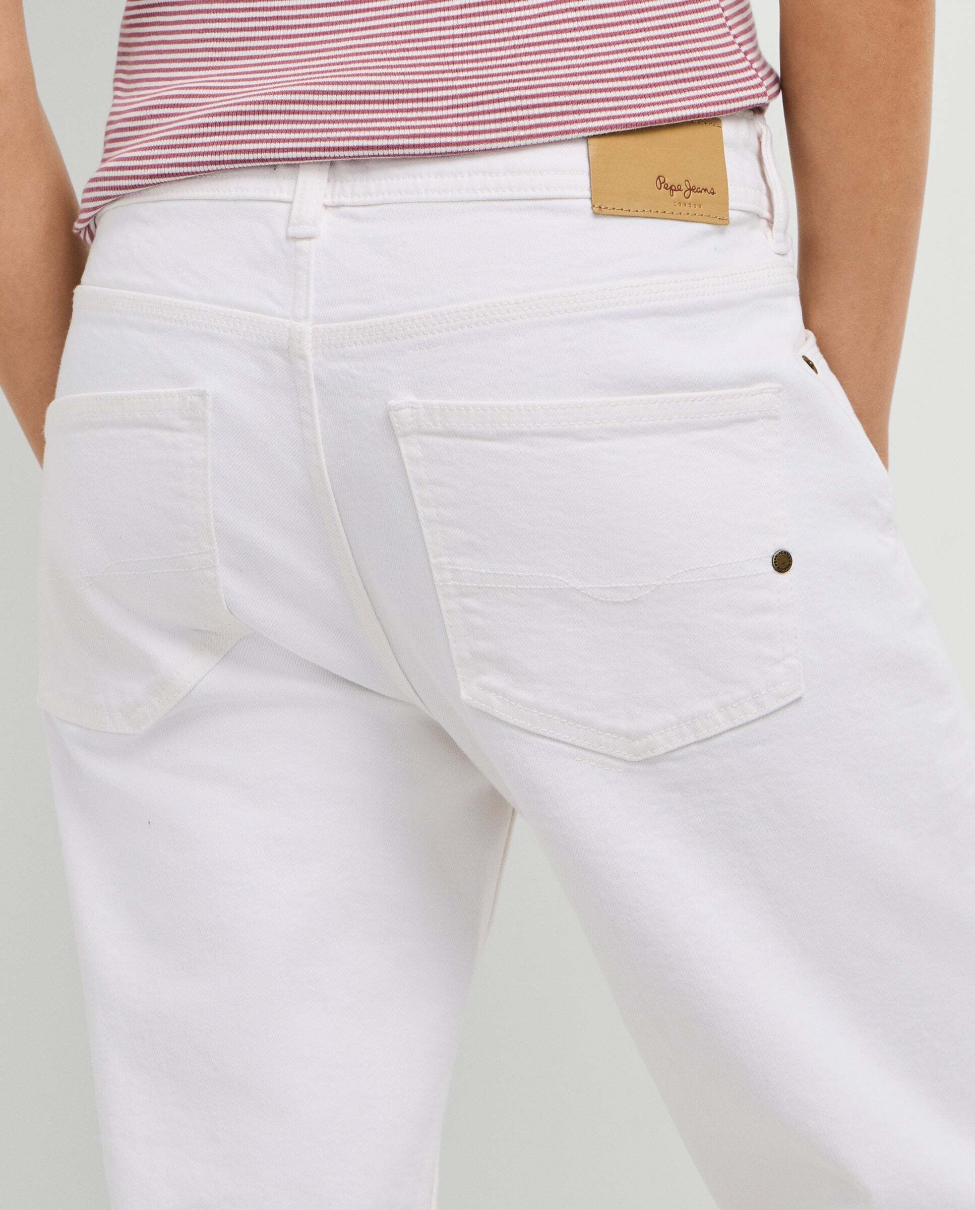 Vaquero de mujer fit recto tiro medio - Pepe Jeans - Blanco Blanco-6
