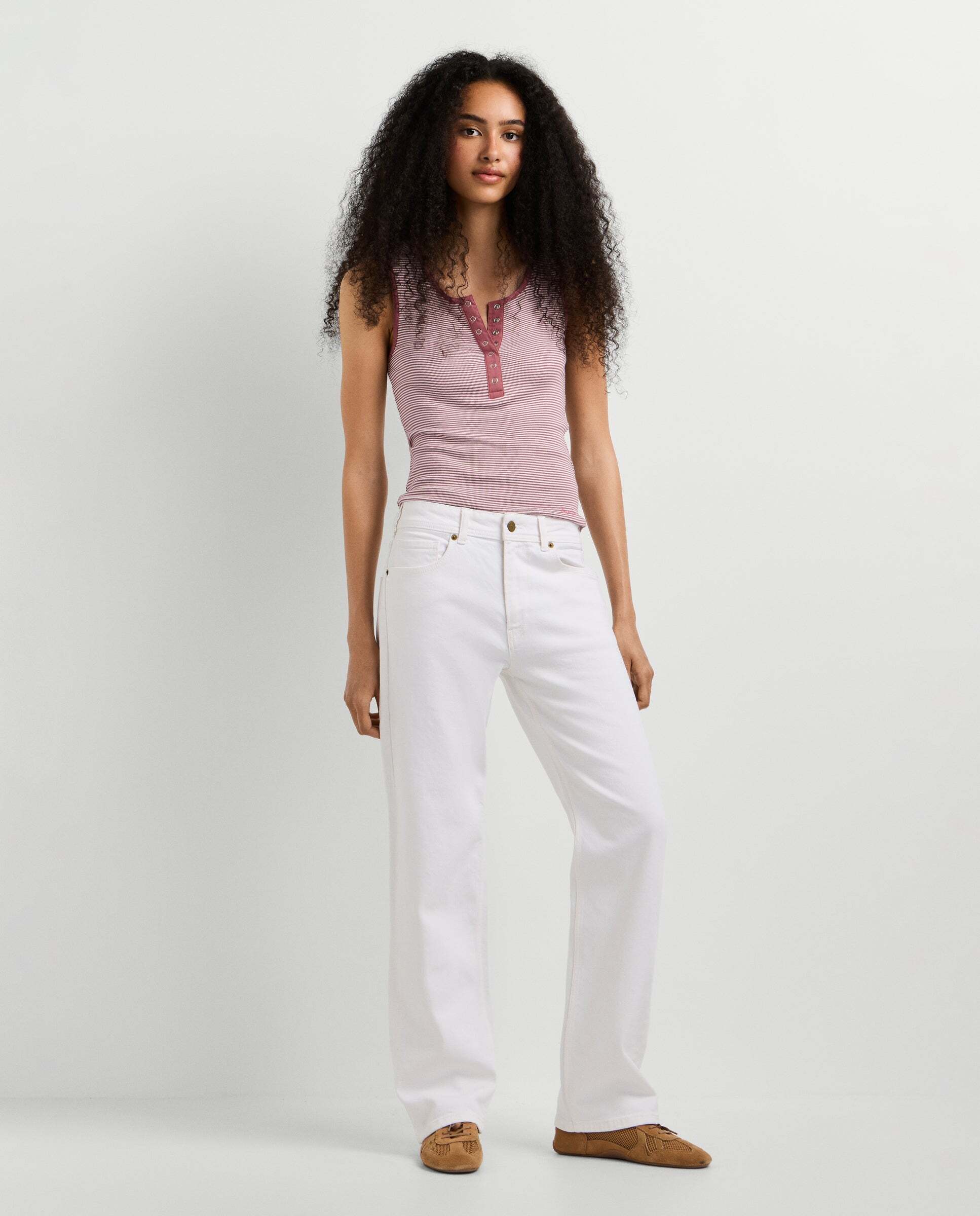 Vaquero de mujer fit recto tiro medio - Pepe Jeans - Blanco Blanco-7