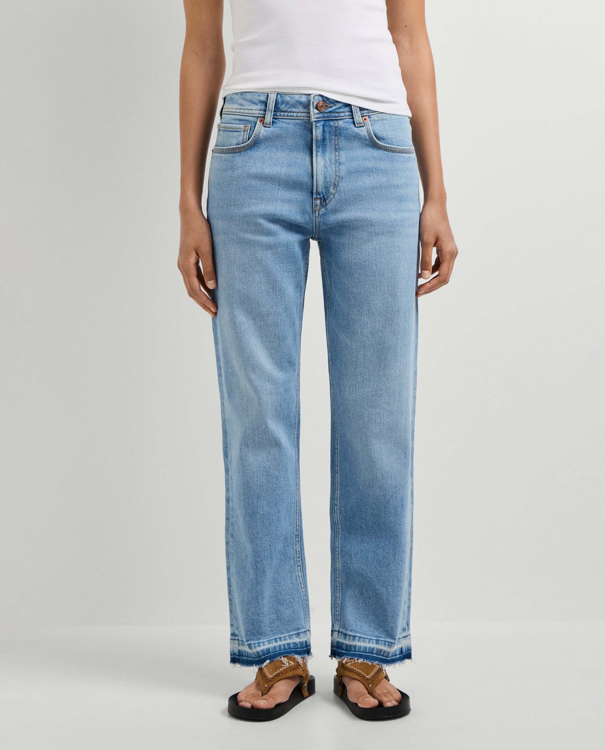 Vaquero de mujer fit recto tiro medio - Pepe Jeans - Azul Azul-2