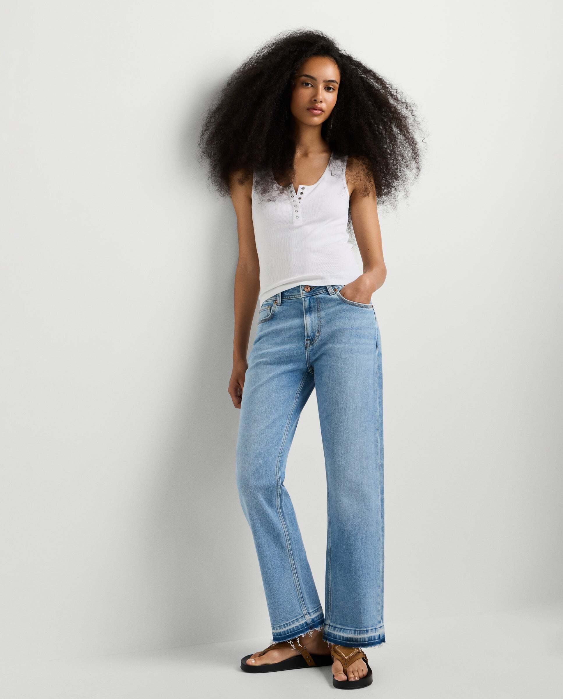 Vaquero de mujer fit recto tiro medio - Pepe Jeans - Azul Azul-3