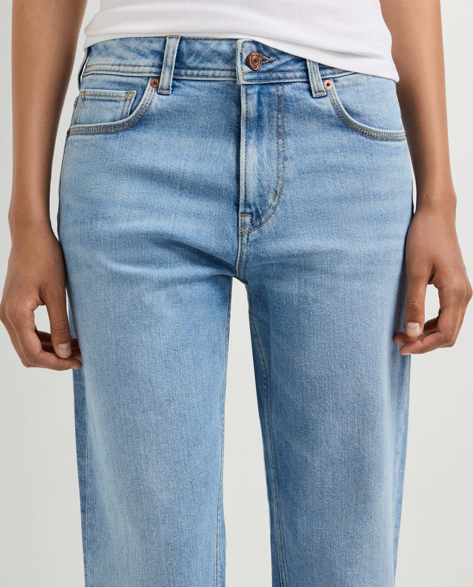 Vaquero de mujer fit recto tiro medio - Pepe Jeans - Azul Azul-5
