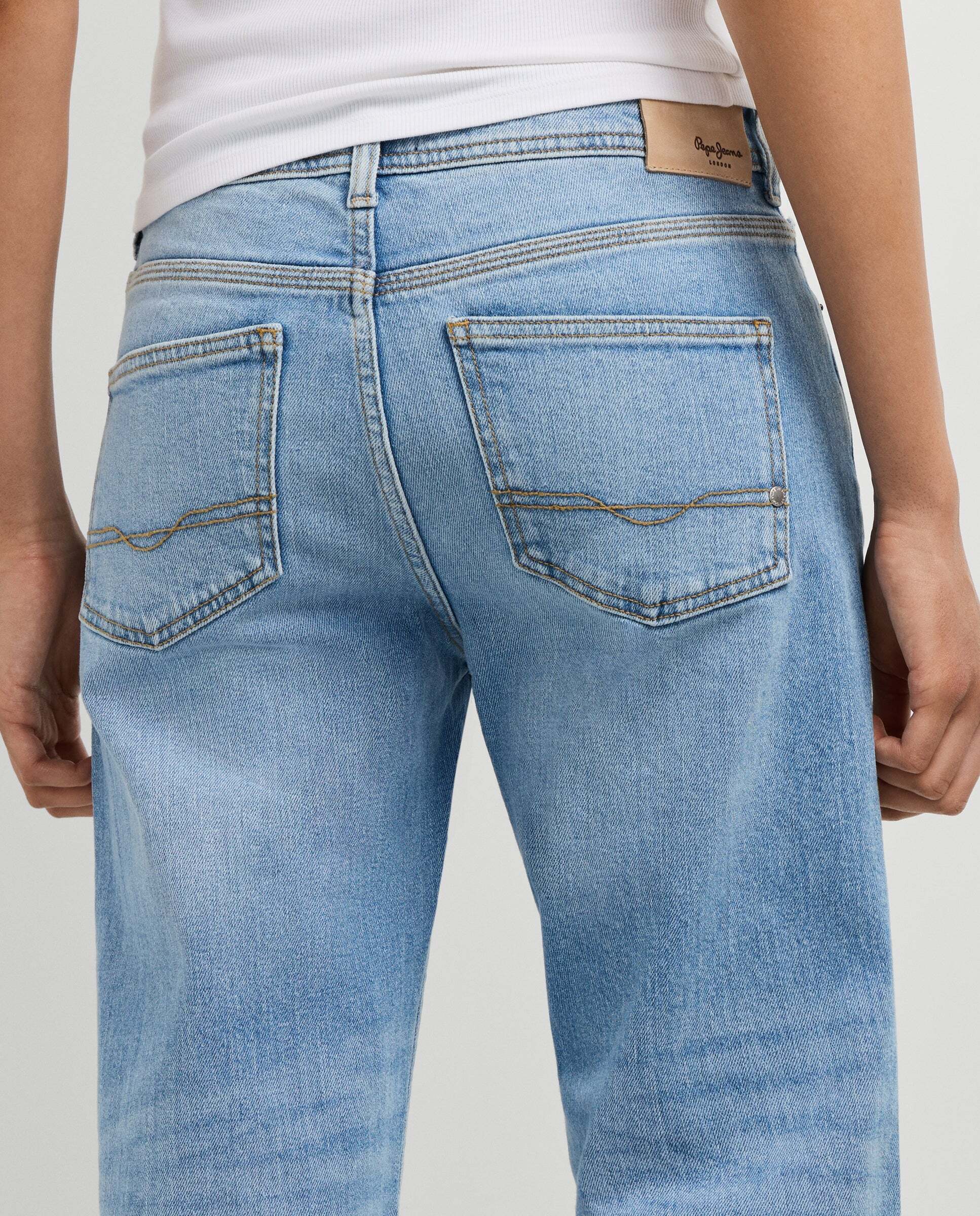 Vaquero de mujer fit recto tiro medio - Pepe Jeans - Azul Azul-6