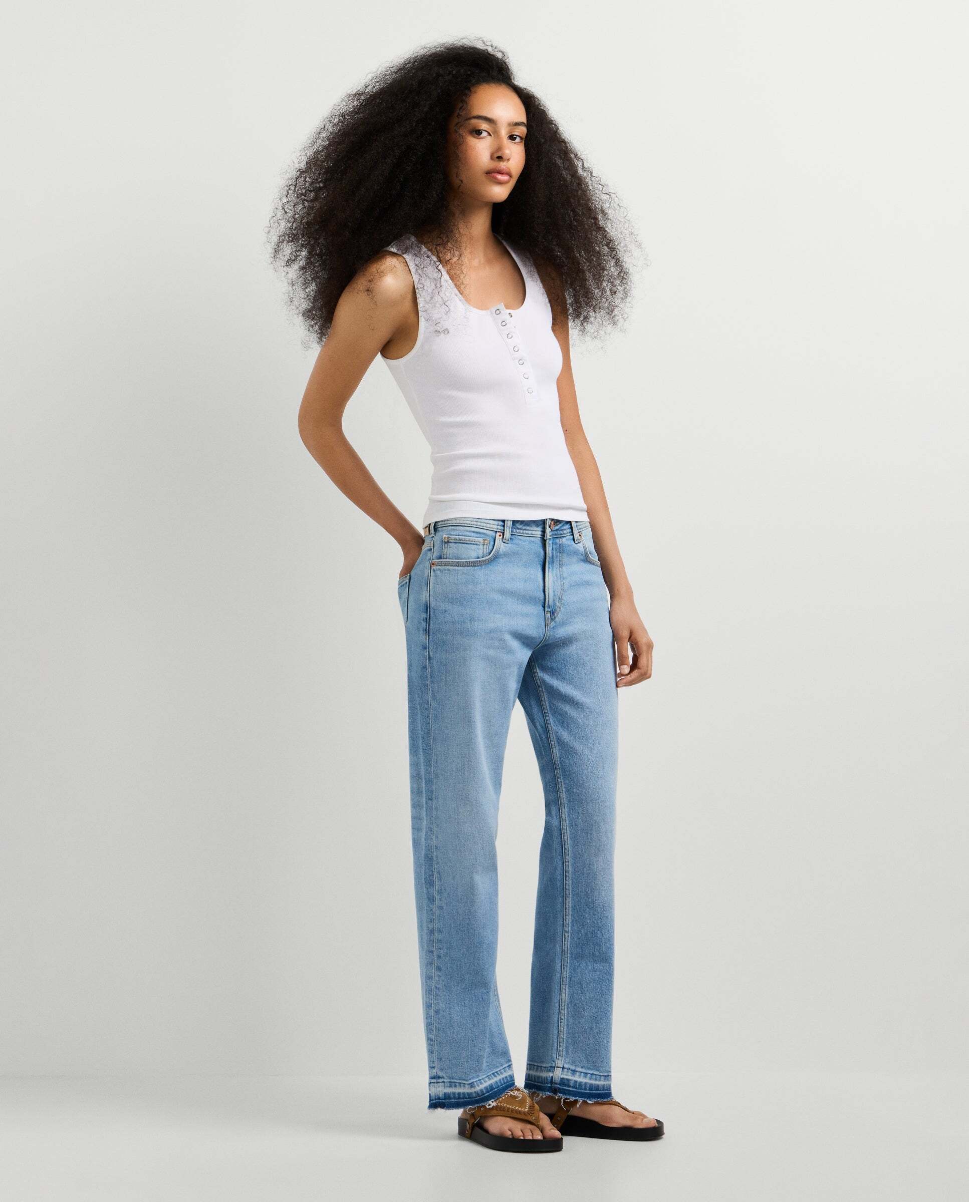 Vaquero de mujer fit recto tiro medio - Pepe Jeans - Azul Azul-7