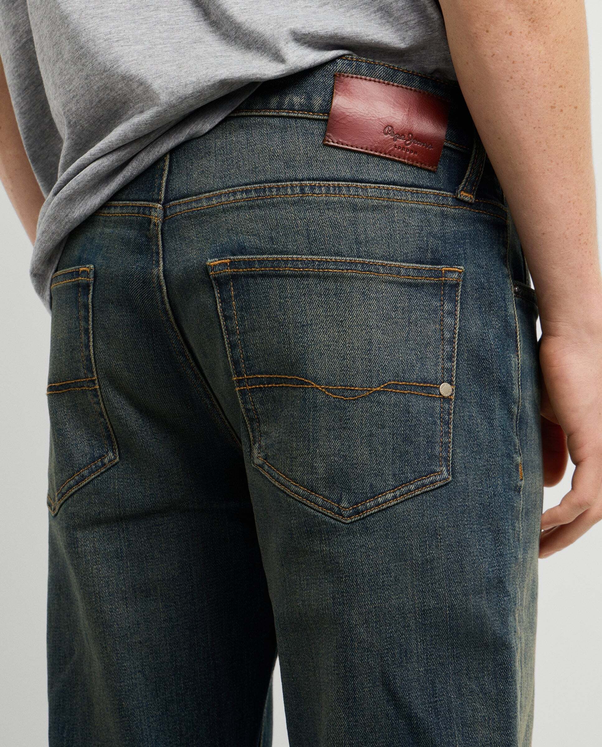 Vaquero de hombre fit recto tiro regular - Pepe Jeans - Verde Verde-4