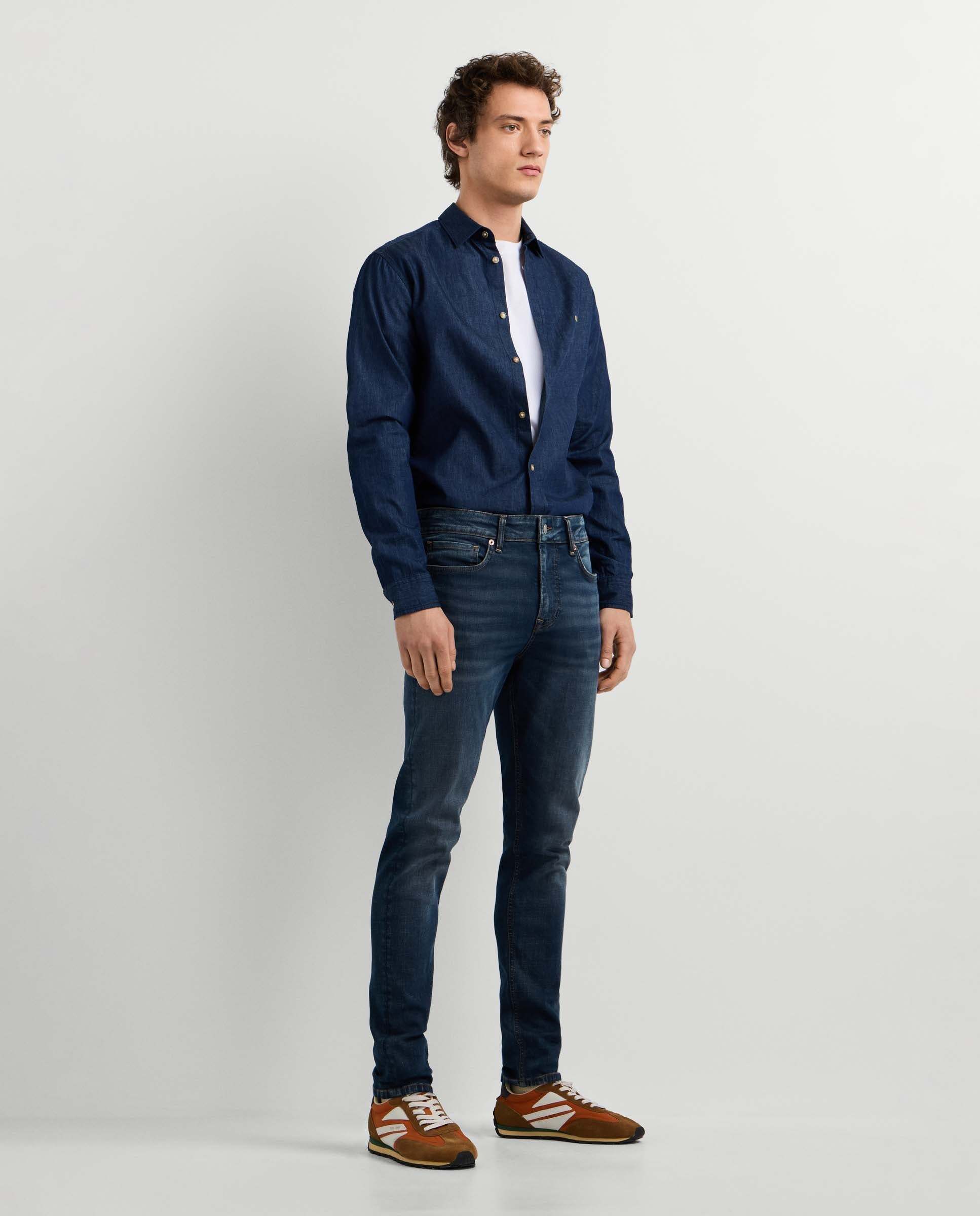 Imagen 6 de Vaquero de hombre fit skinny tiro regular - Pepe Jeans - Azul oscuro Azul oscuro