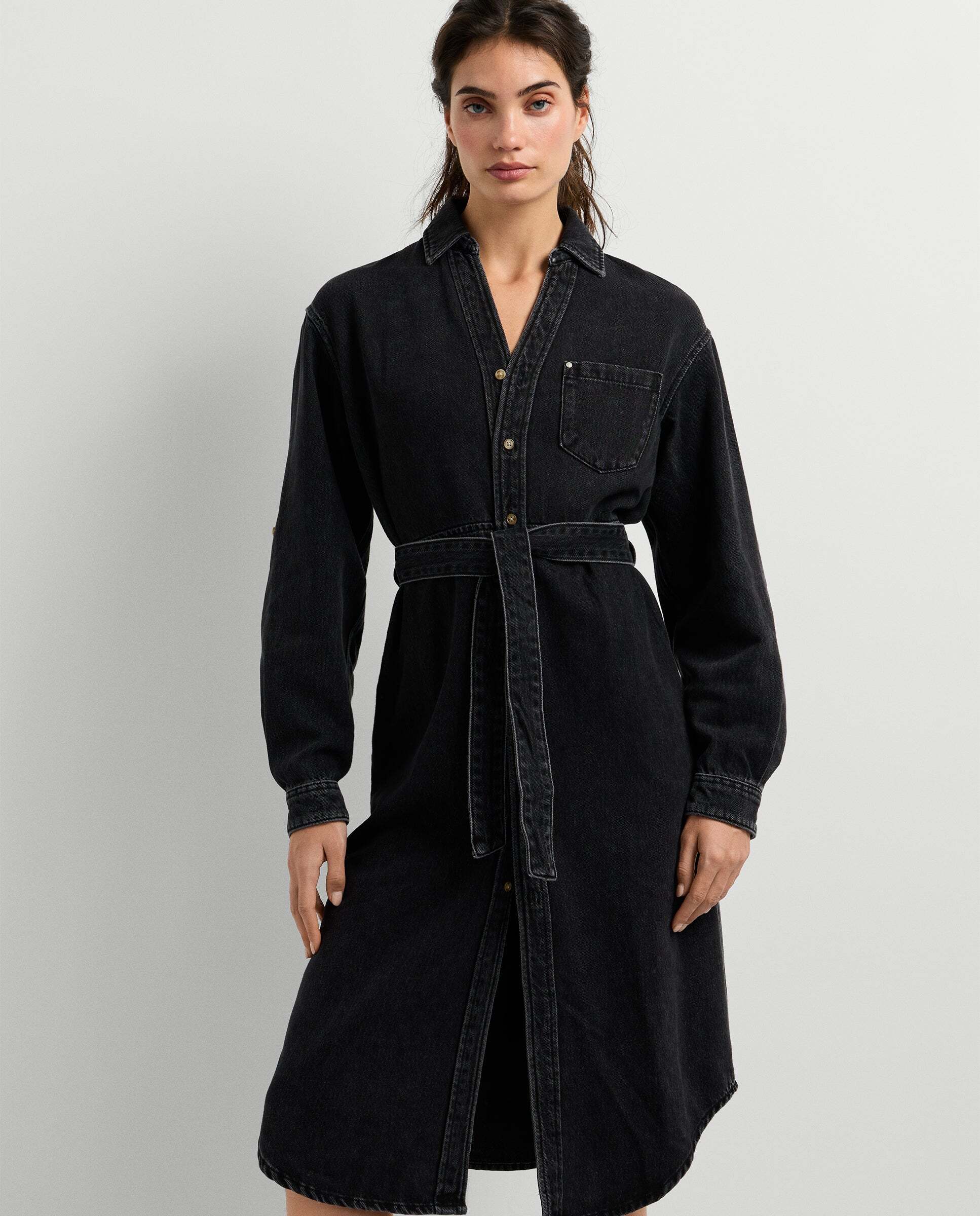 Vestido corto de mujer denim fit regular - Pepe Jeans - Negro Negro-2
