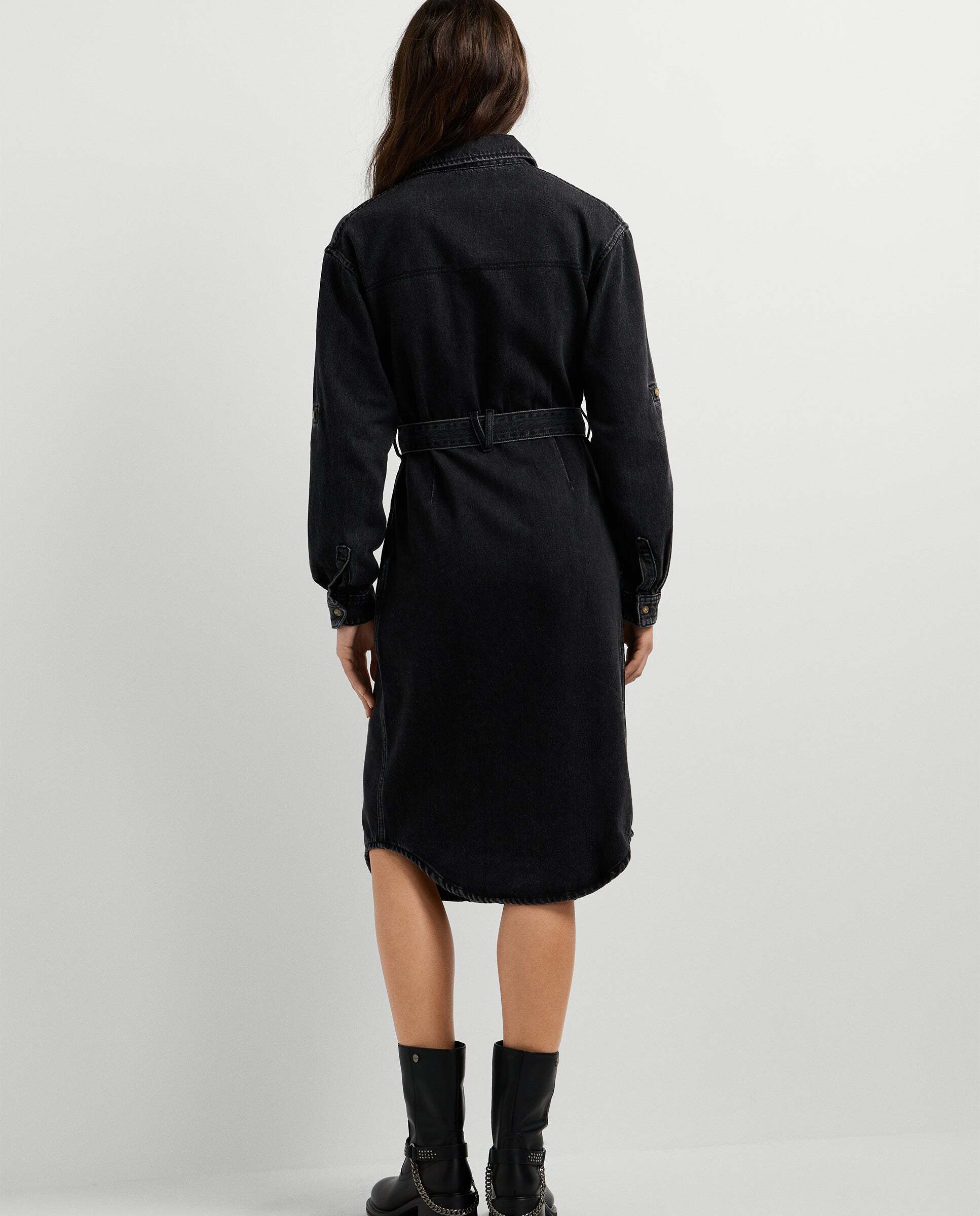 Vestido corto de mujer denim fit regular - Pepe Jeans - Negro Negro-3