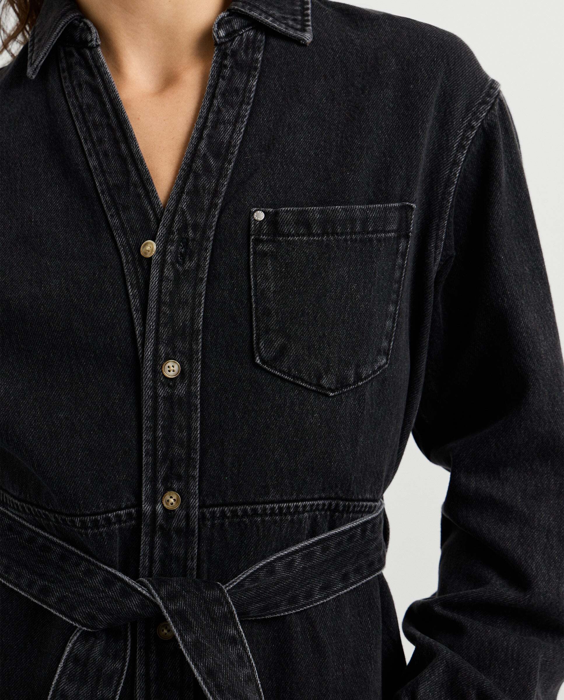 Vestido corto de mujer denim fit regular - Pepe Jeans - Negro Negro-5