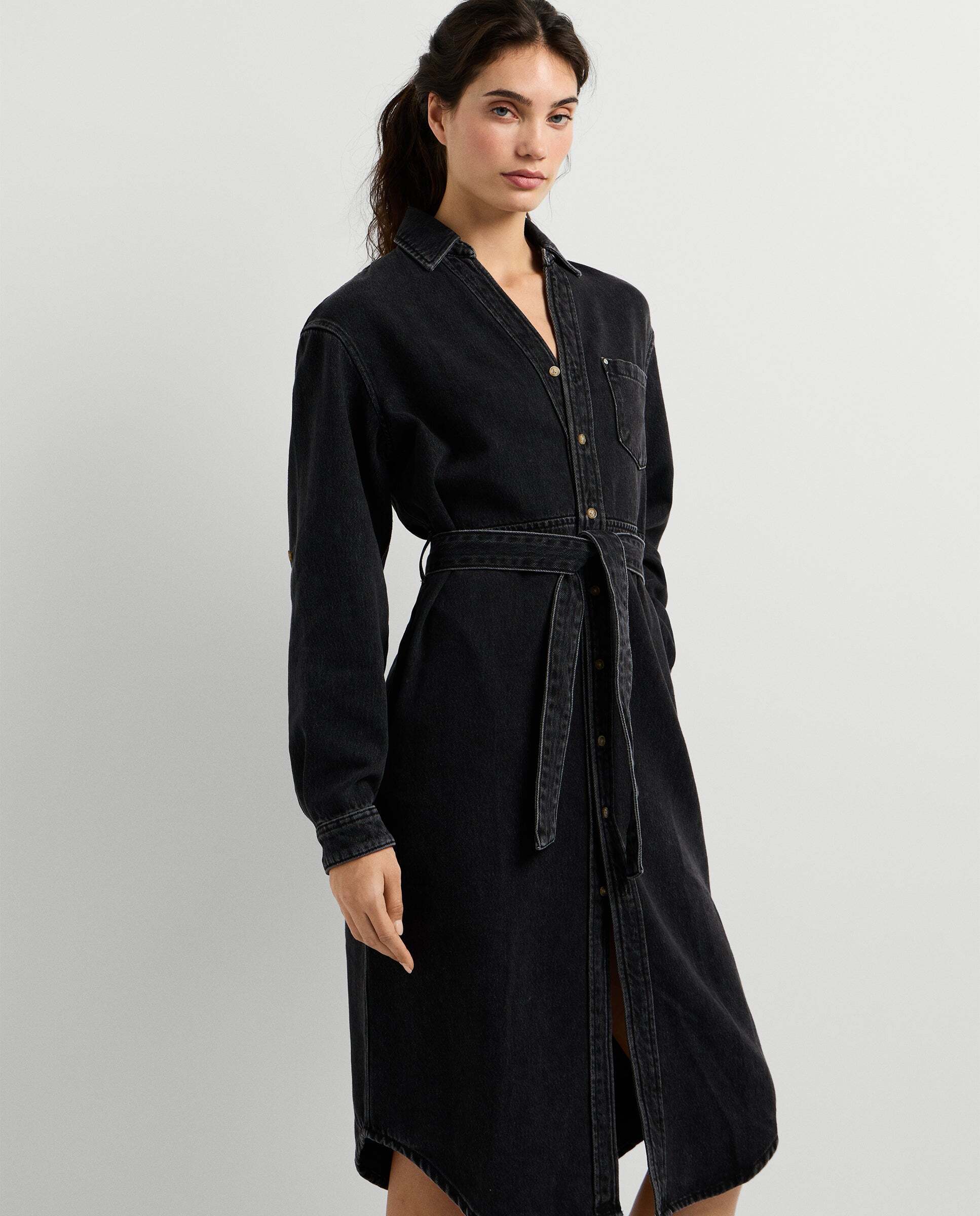 Vestido corto de mujer denim fit regular - Pepe Jeans - Negro Negro-6