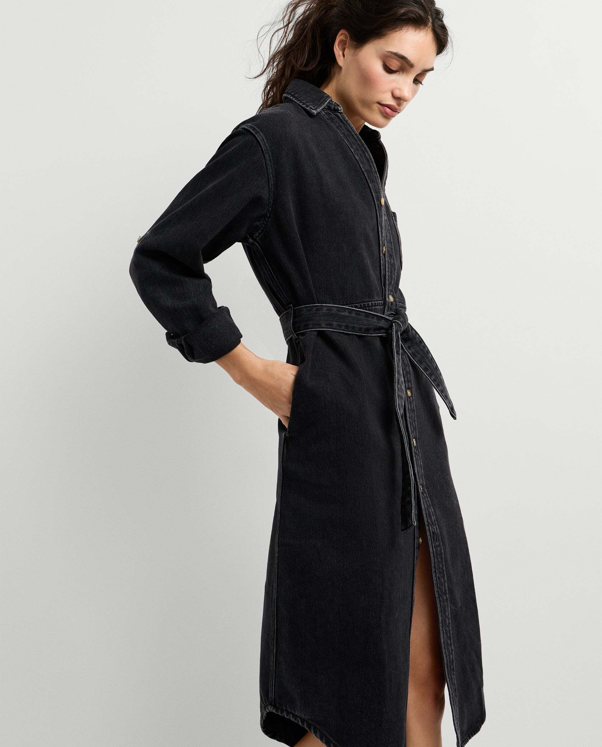 Vestido corto de mujer denim fit regular - Pepe Jeans - Negro Negro-7