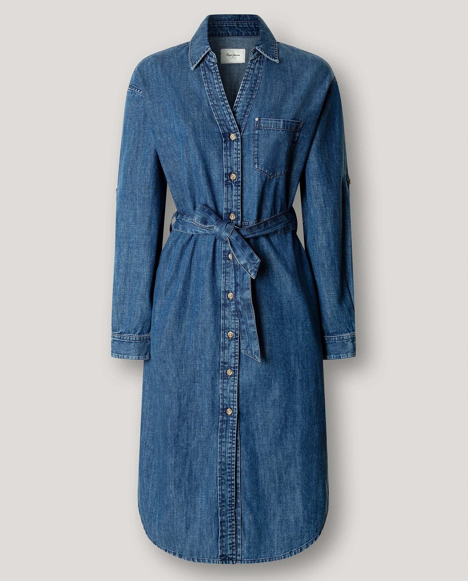 Vestido corto de mujer denim fit regular - Pepe Jeans - Azul Azul-7