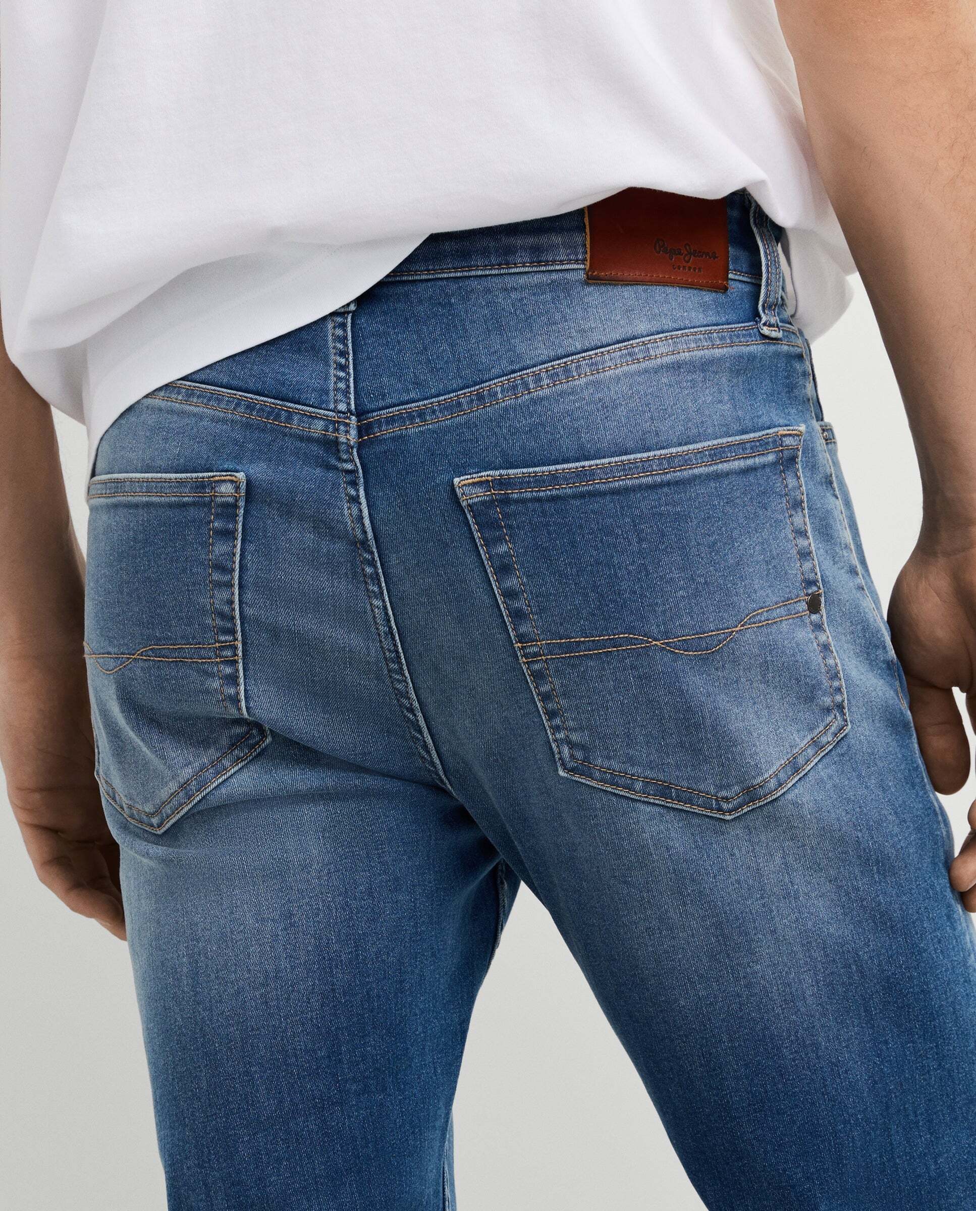 Vaquero de hombre fit slim tiro regular - Pepe Jeans - Azul denim Azul denim-5