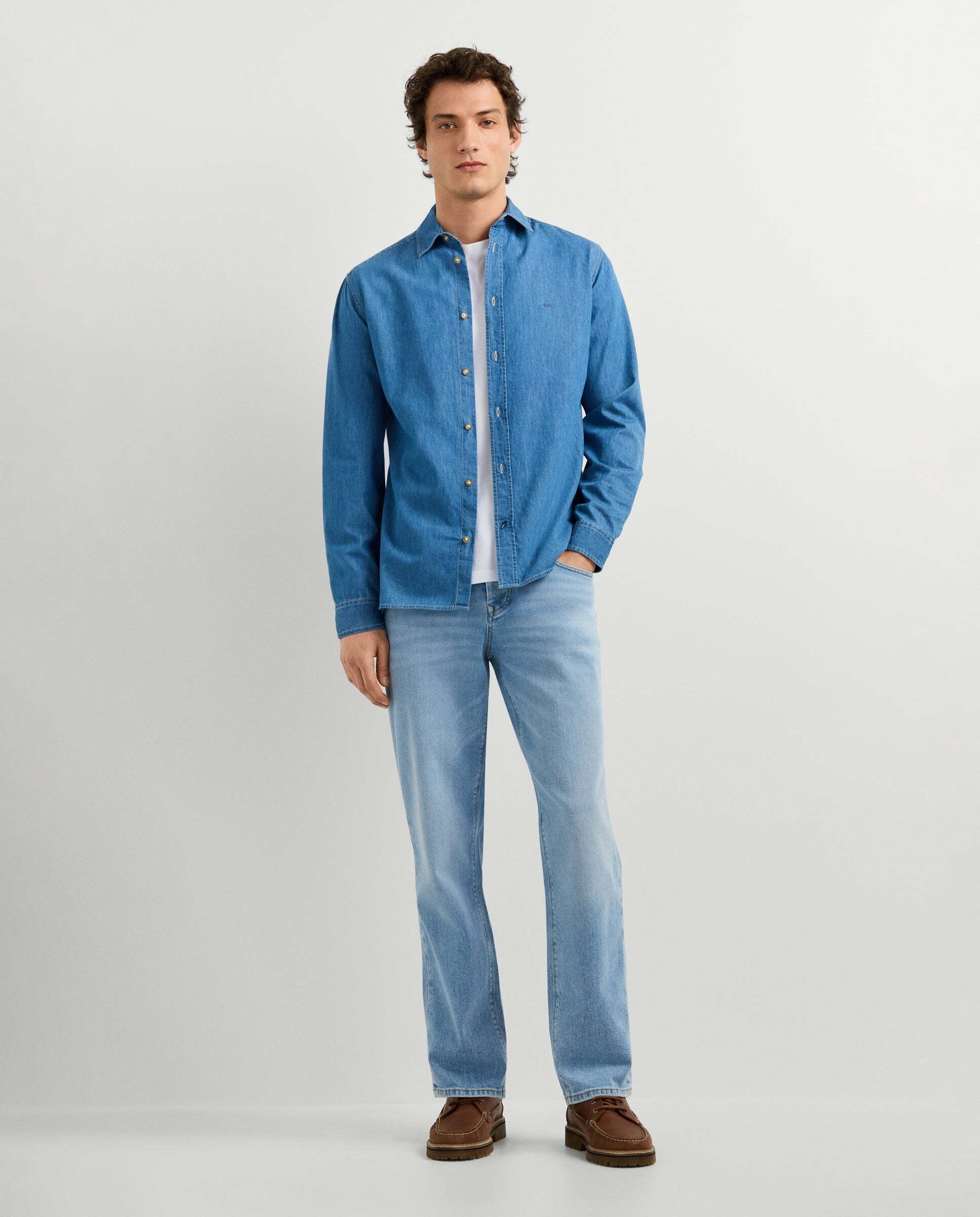 Camisa vaquera de hombre fit slim - Pepe Jeans - Azul claro Azul claro-2