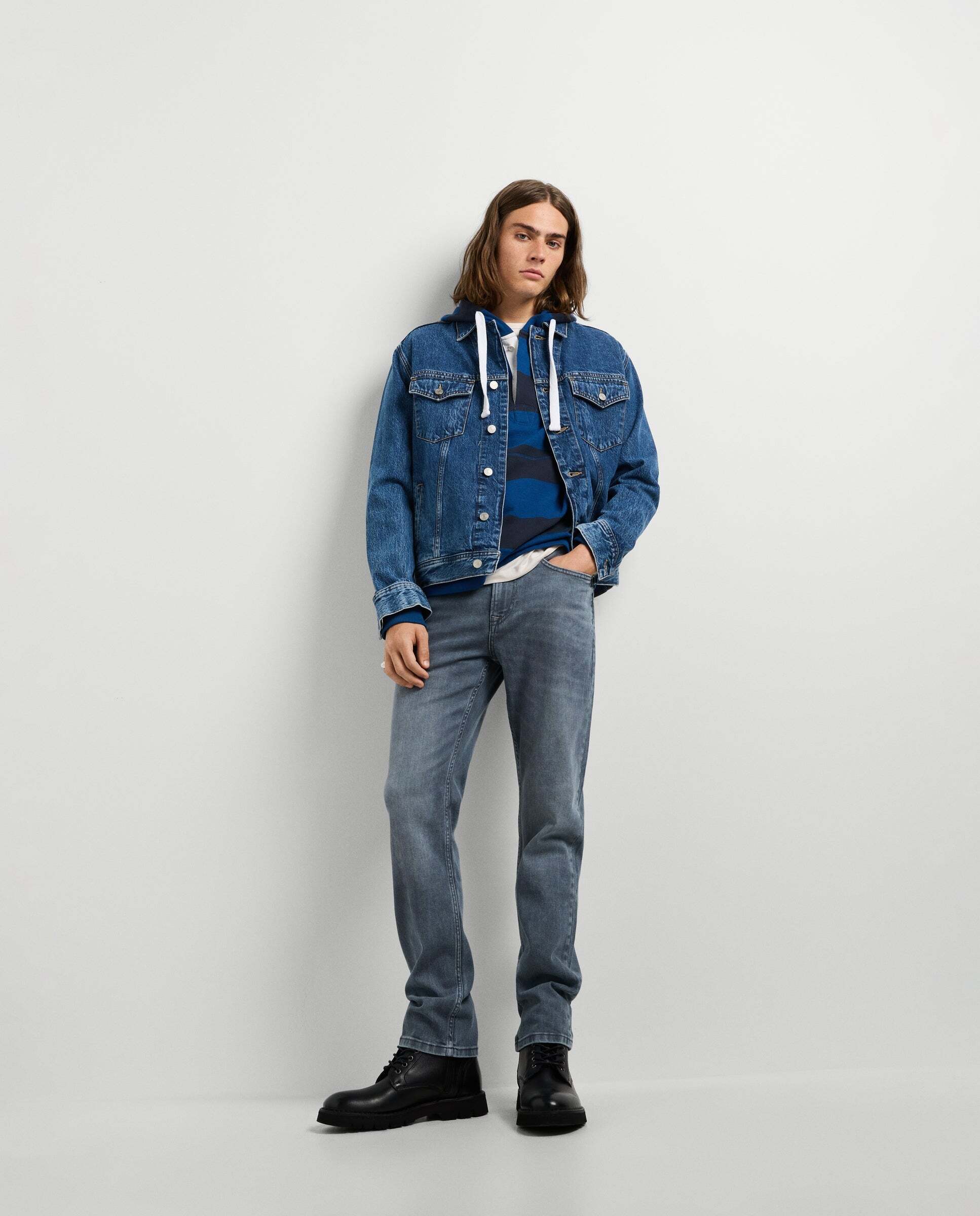 Vaquero de hombre fit slim tiro regular - Pepe Jeans - Azul grisáceo Azul grisáceo-1