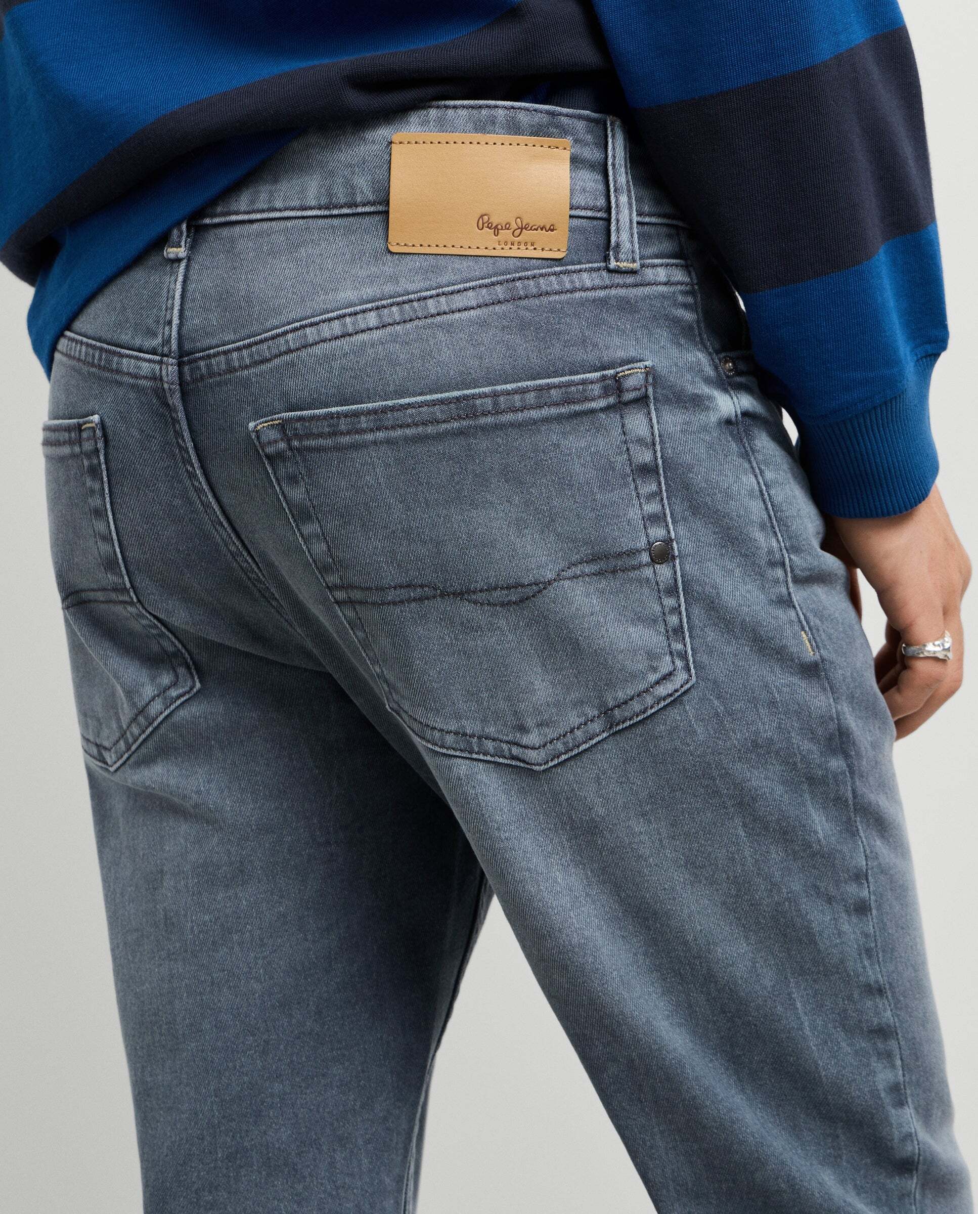 Vaquero de hombre fit slim tiro regular - Pepe Jeans - Azul grisáceo Azul grisáceo-4