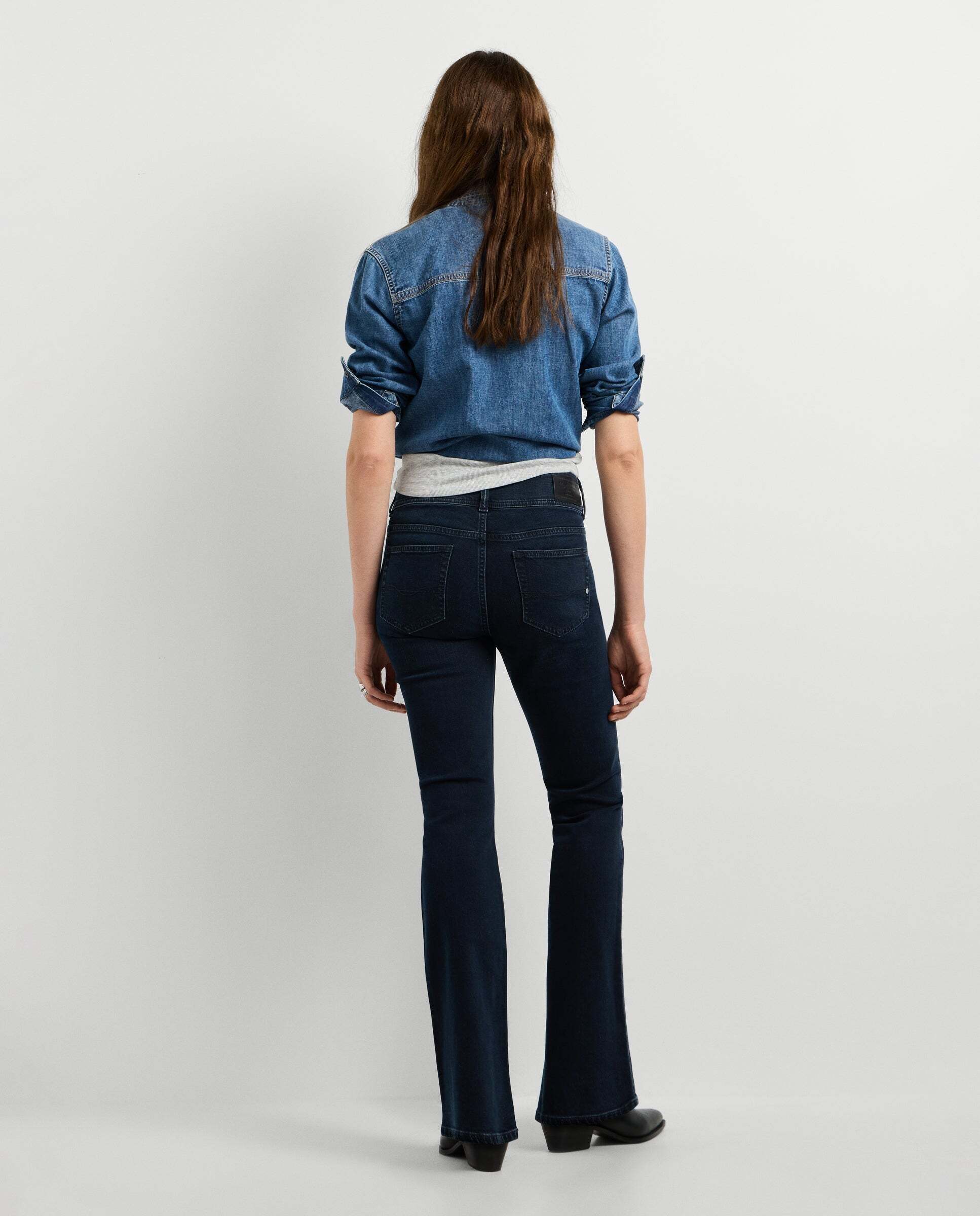 Vaquero de mujer fit flare tiro medio - Pepe Jeans - Negro Negro-3