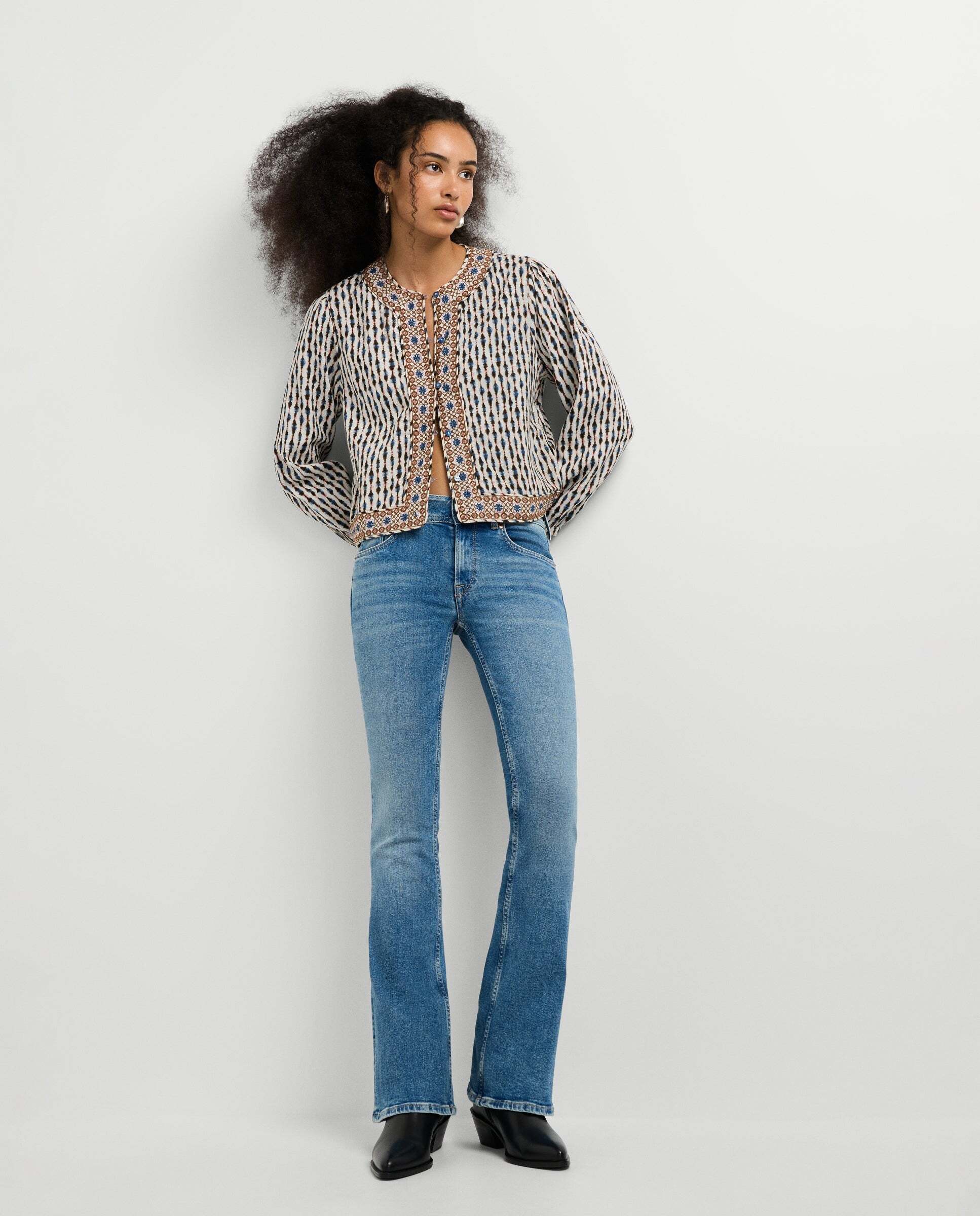 Vaquero de mujer fit flare tiro bajo - Pepe Jeans - Azul Azul-3