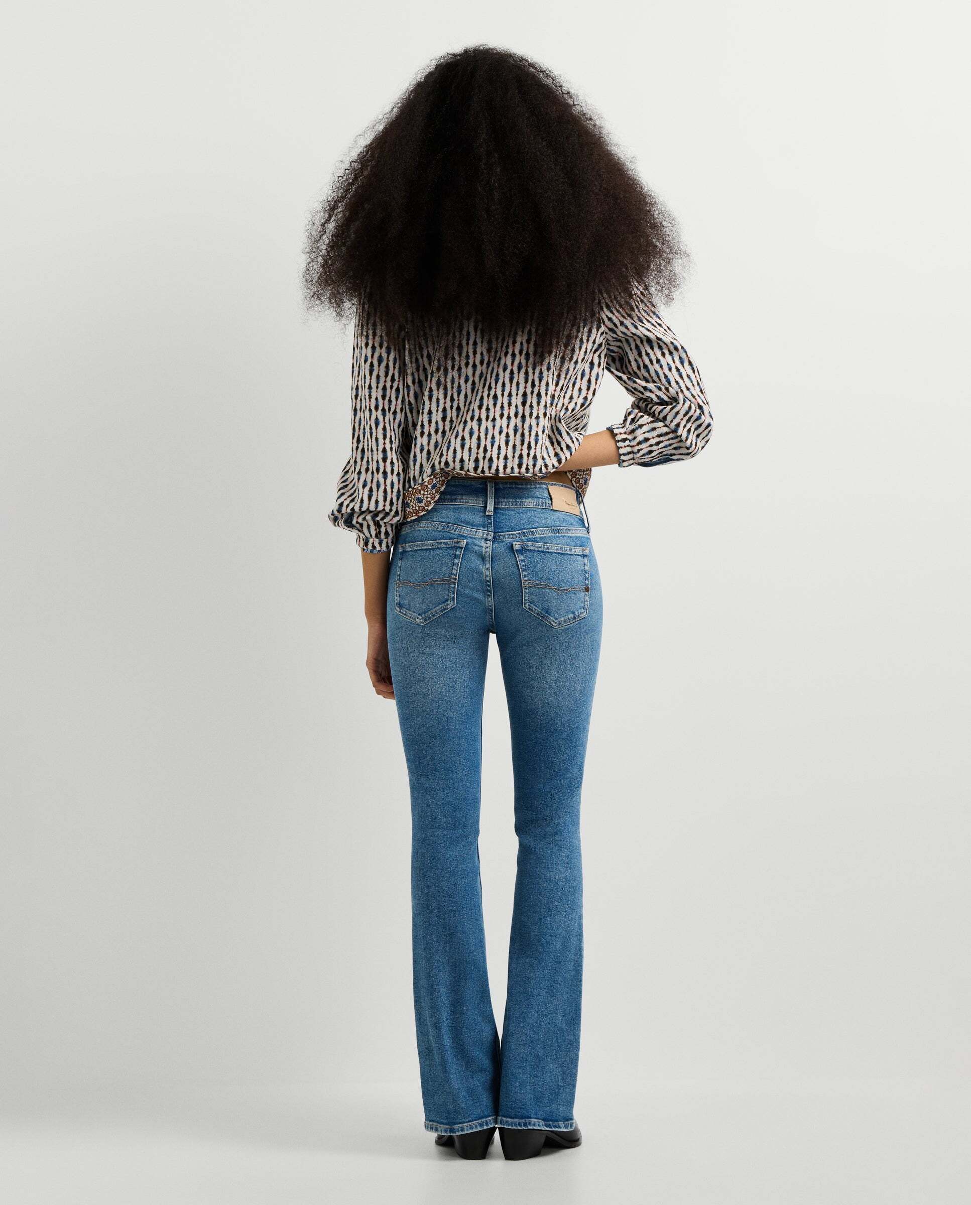 Vaquero de mujer fit flare tiro bajo - Pepe Jeans - Azul Azul-4