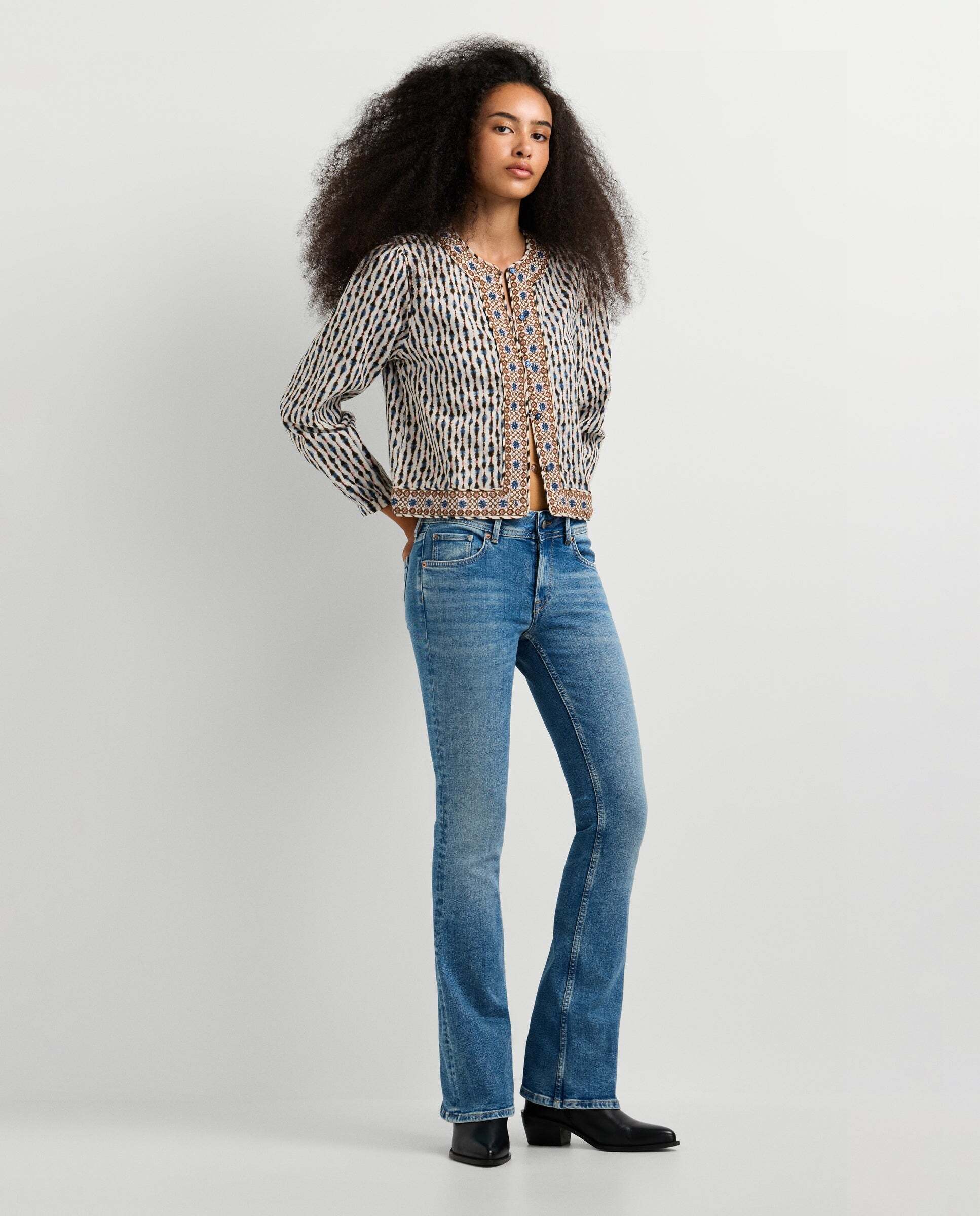 Vaquero de mujer fit flare tiro bajo - Pepe Jeans - Azul Azul-7