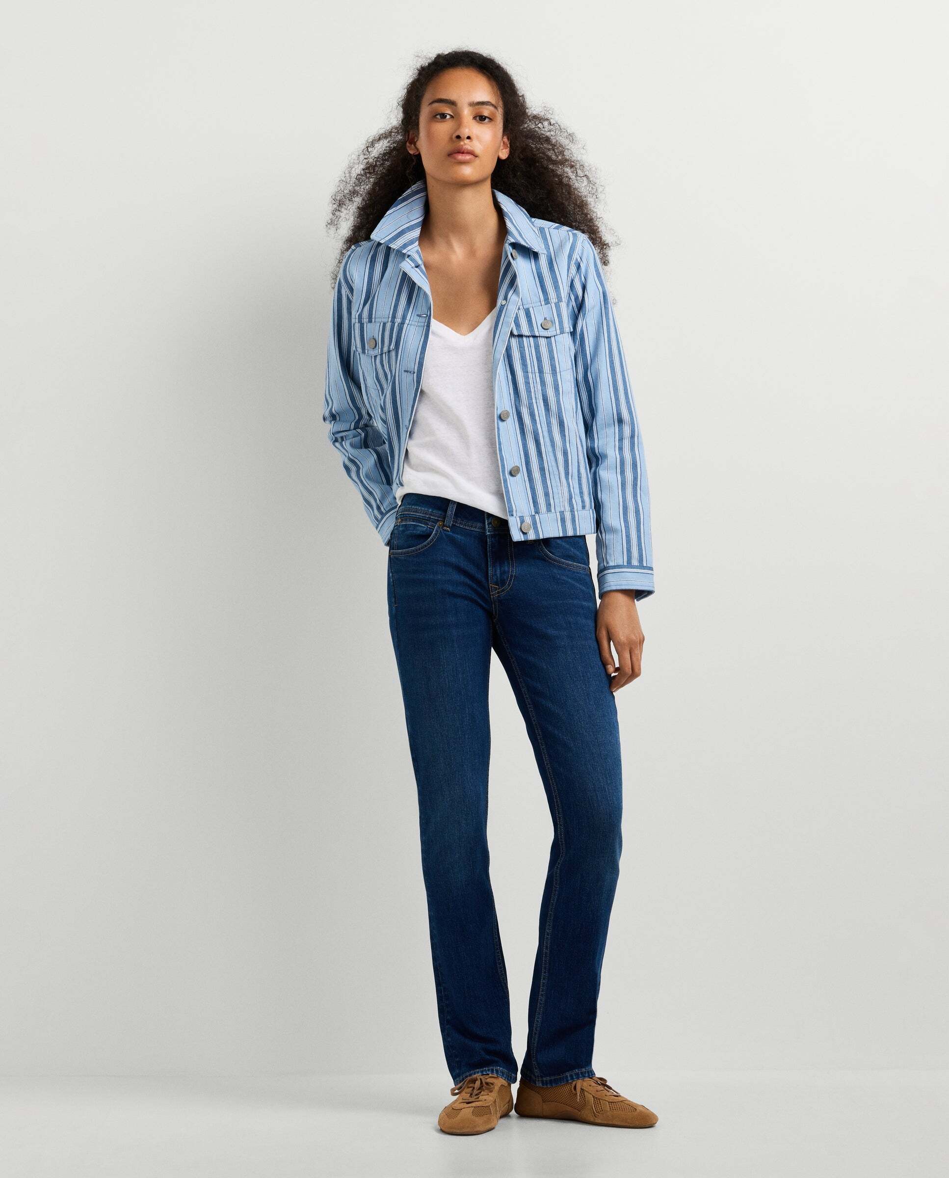 Vaquero de mujer fit slim tiro bajo - Pepe Jeans - Azul Azul-1