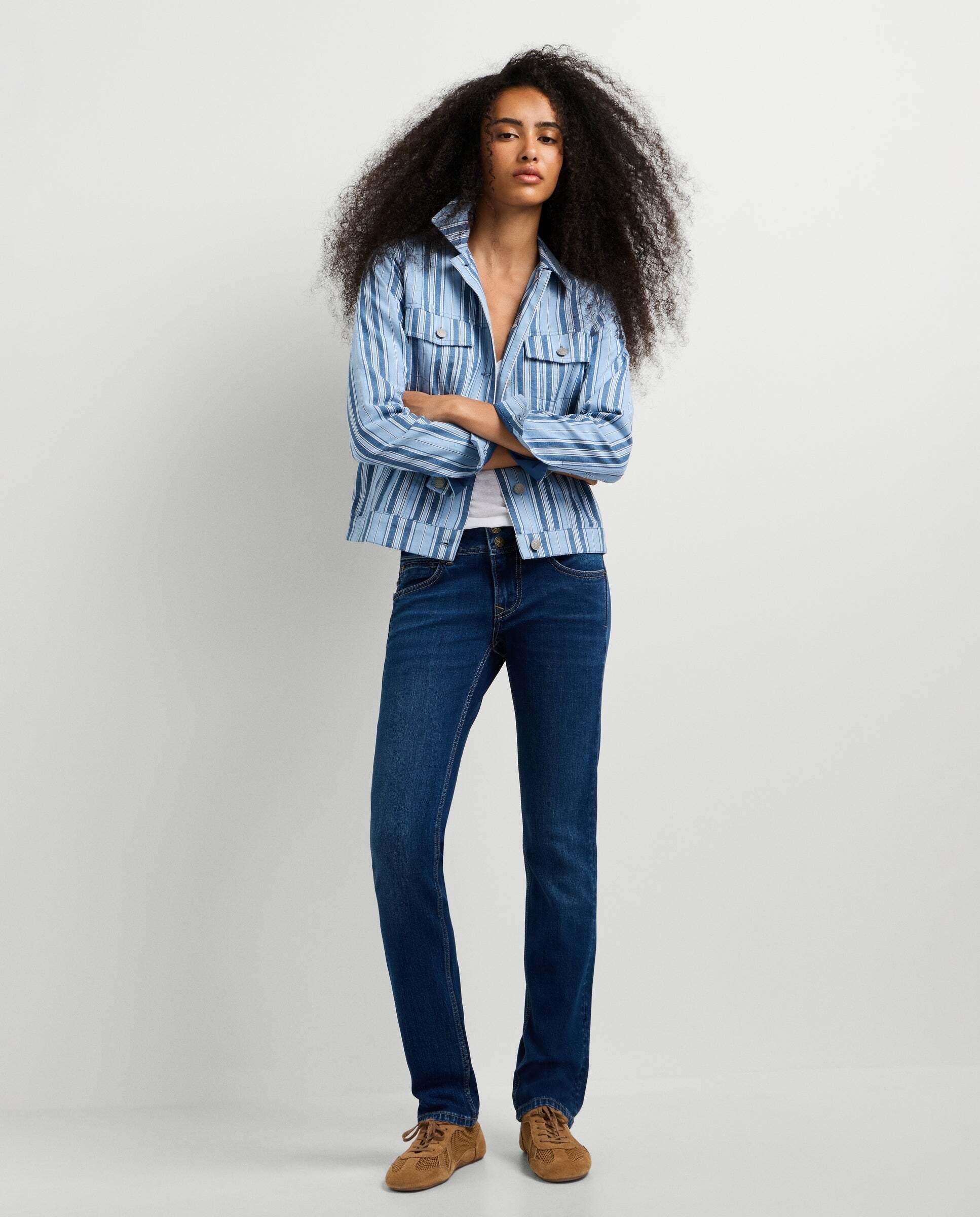 Vaquero de mujer fit slim tiro bajo - Pepe Jeans - Azul Azul-3
