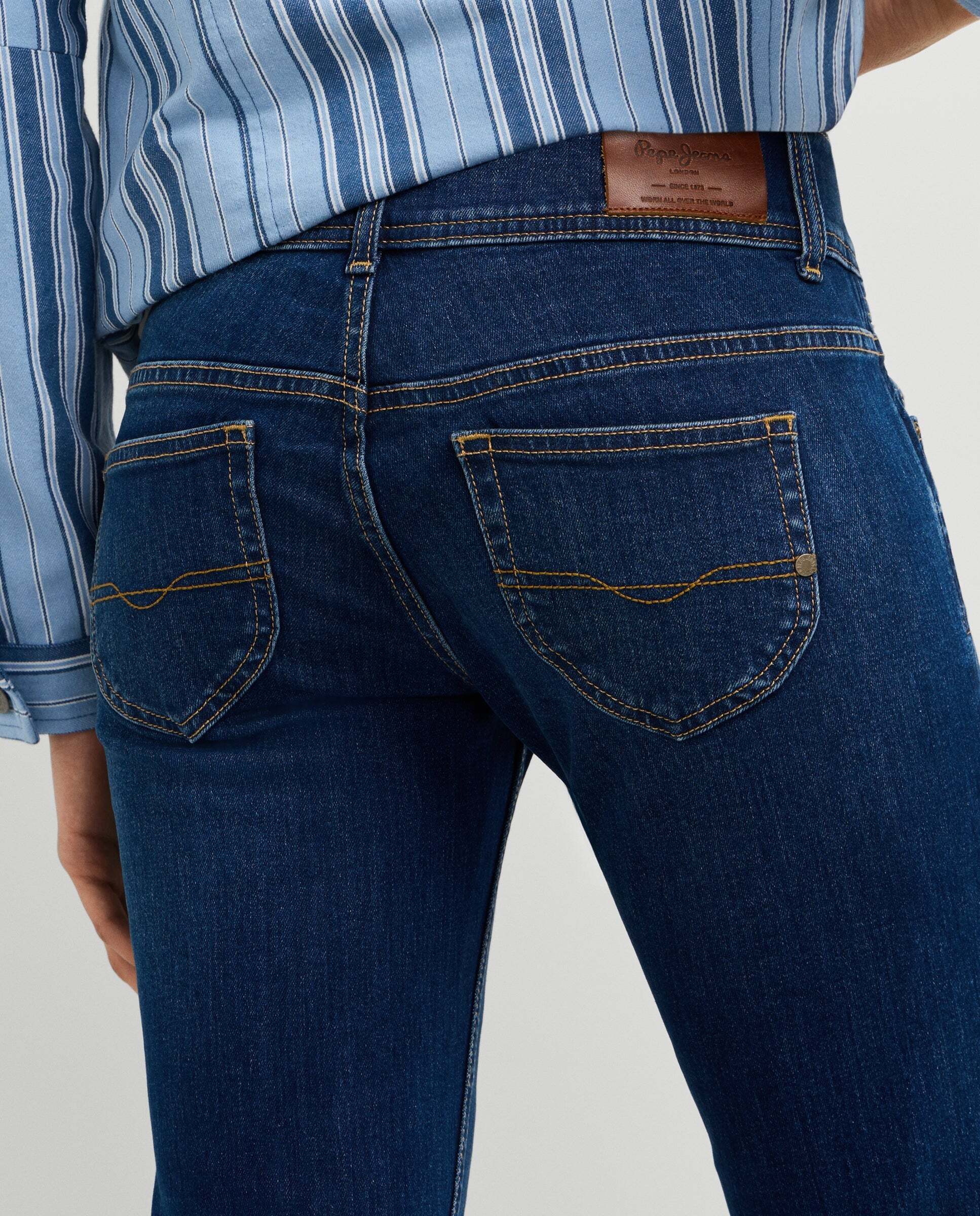 Vaquero de mujer fit slim tiro bajo - Pepe Jeans - Azul Azul-6