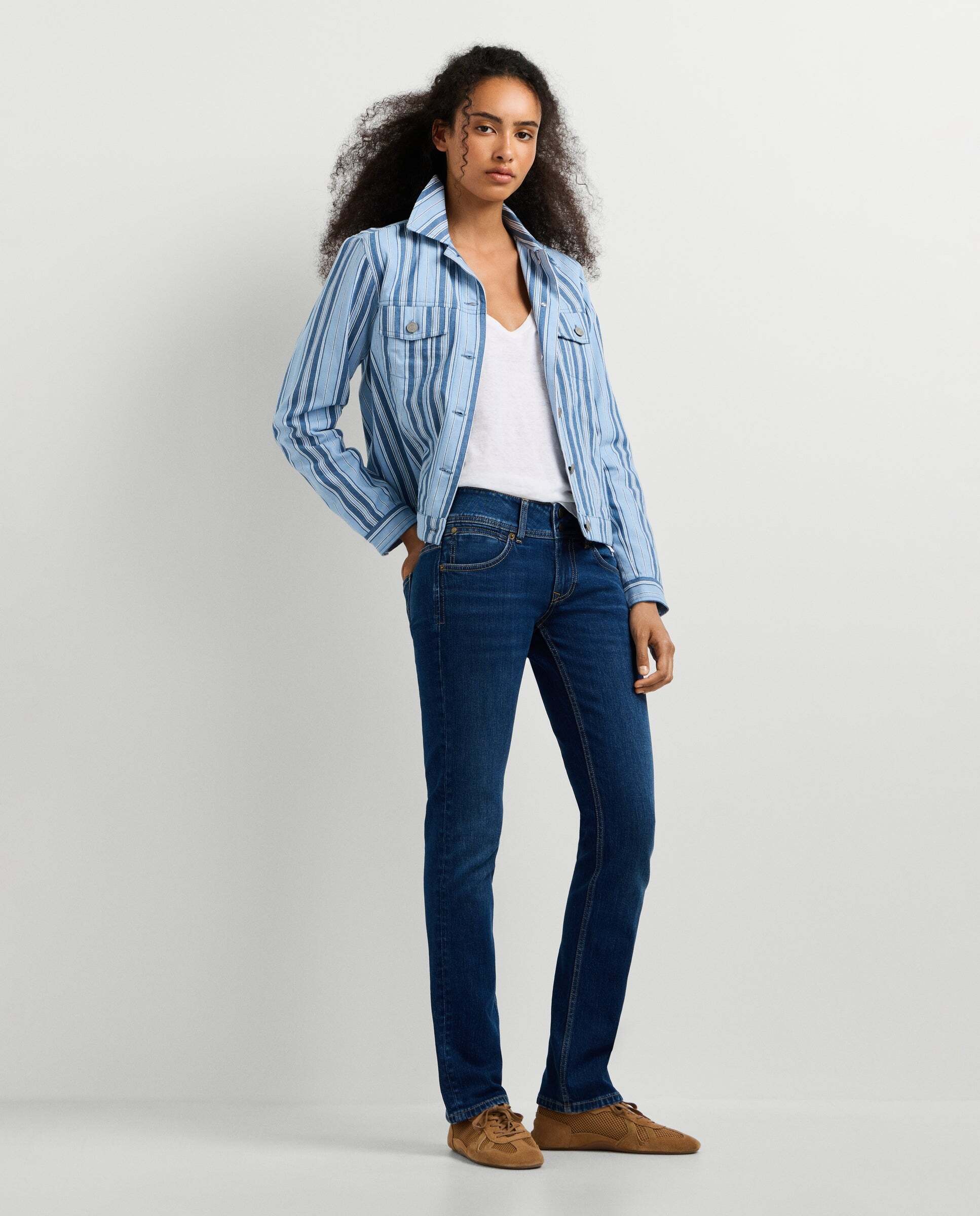 Vaquero de mujer fit slim tiro bajo - Pepe Jeans - Azul Azul-7