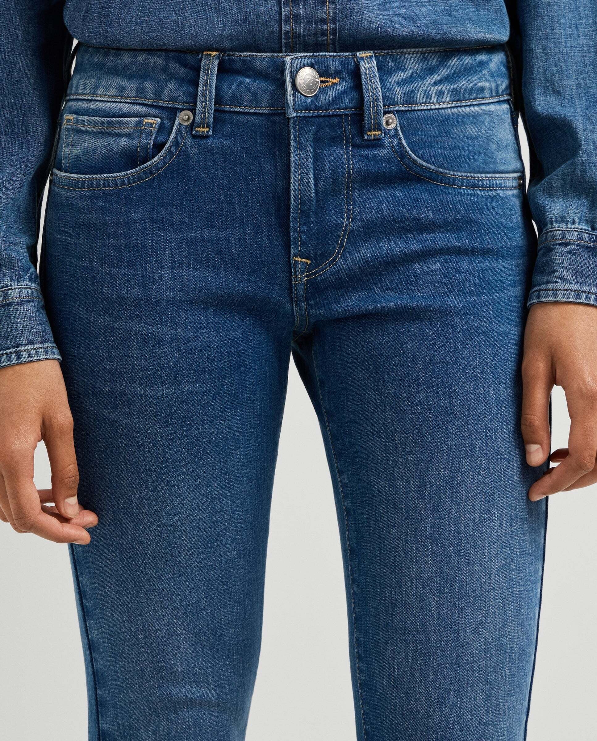 Vaquero de mujer fit skinny tiro bajo - Pepe Jeans - Azul Azul-5