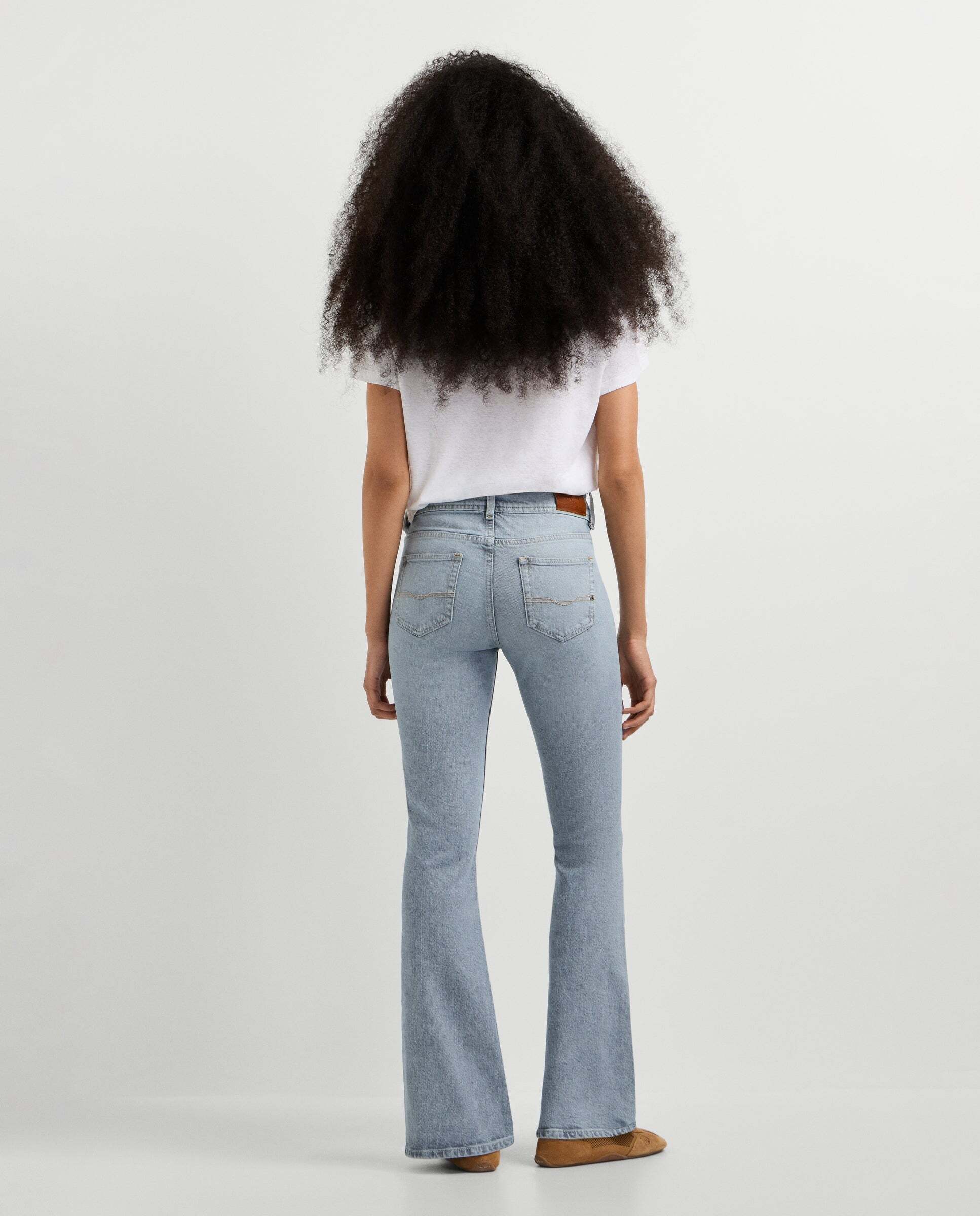 Vaquero de mujer fit flare tiro medio - Pepe Jeans - Gris Gris-4