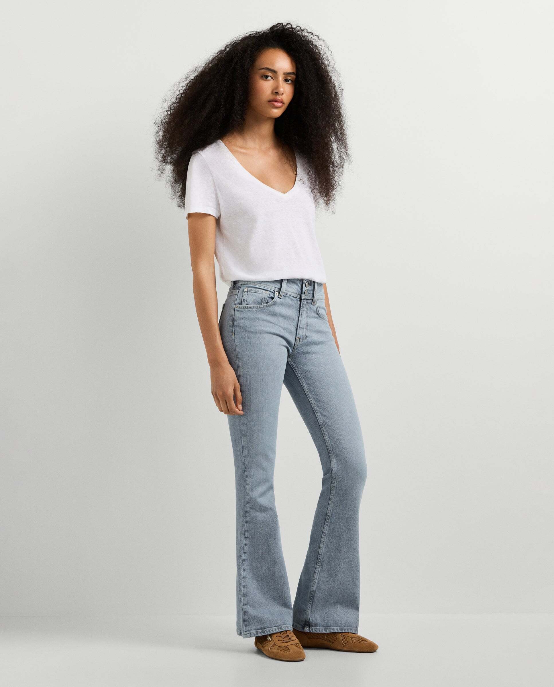 Vaquero de mujer fit flare tiro medio - Pepe Jeans - Gris Gris-7