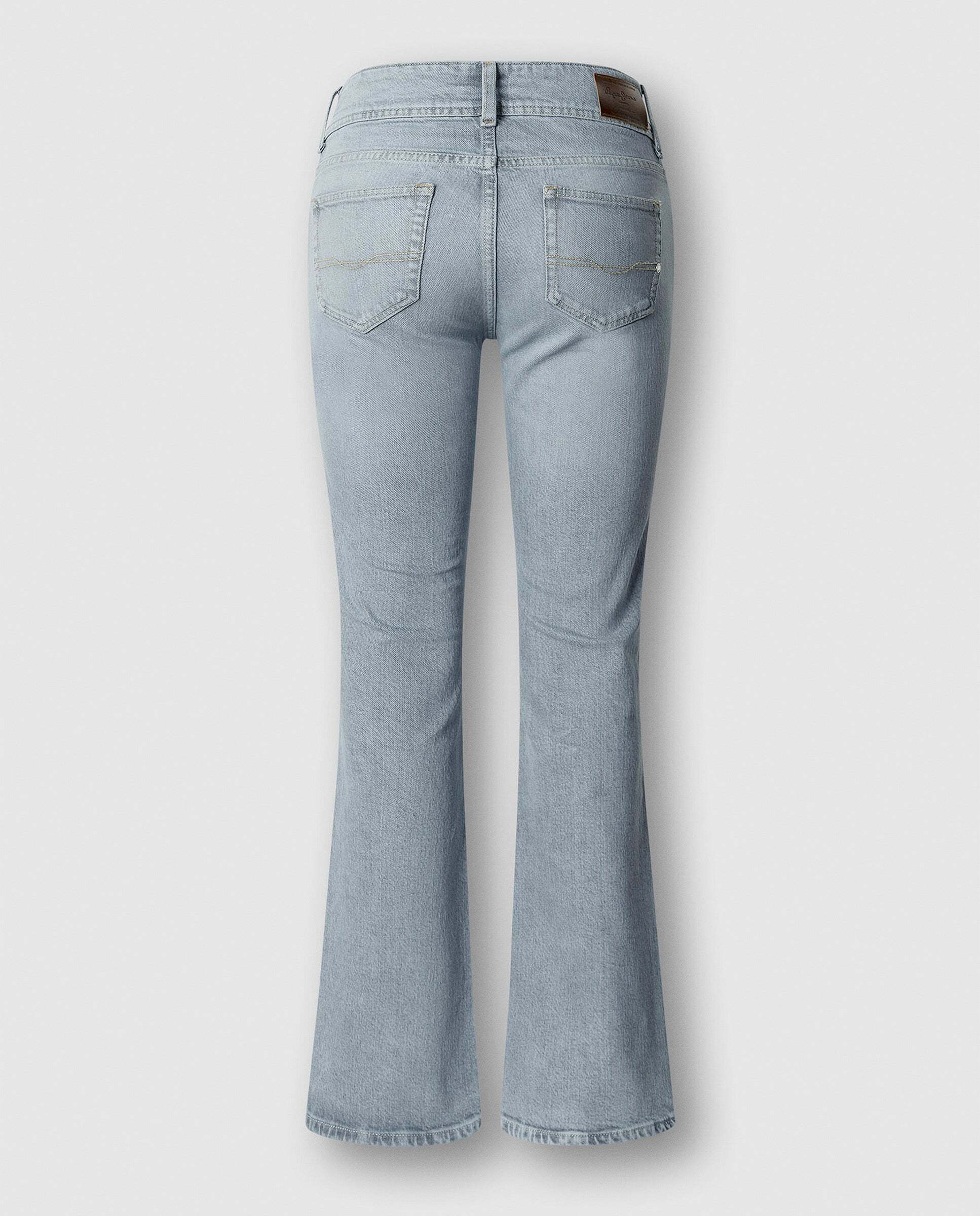 Vaquero de mujer fit flare tiro medio - Pepe Jeans - Gris Gris-8