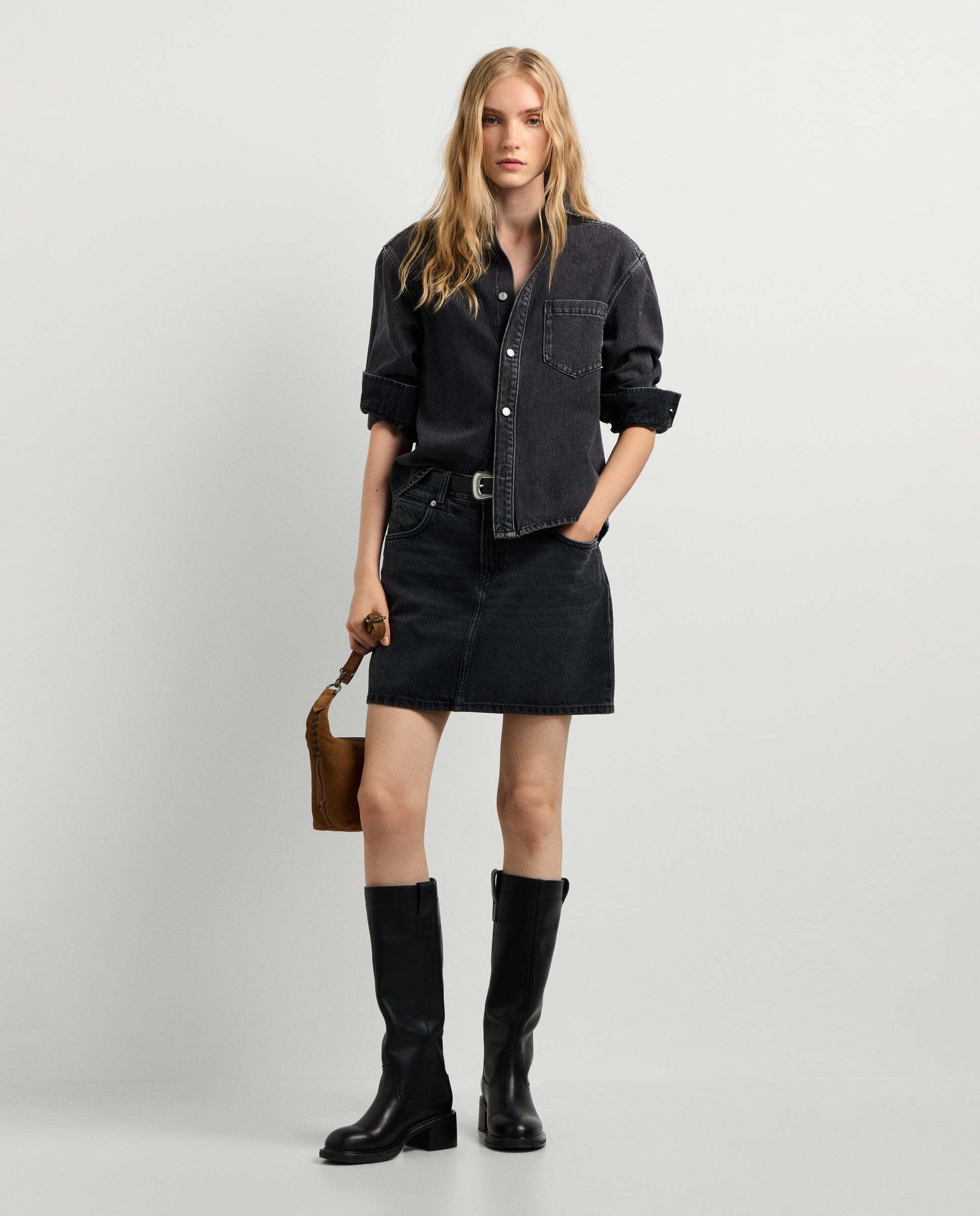 Sobrecamisa vaquera de mujer fit relaxed - Pepe Jeans - Negro Negro-2