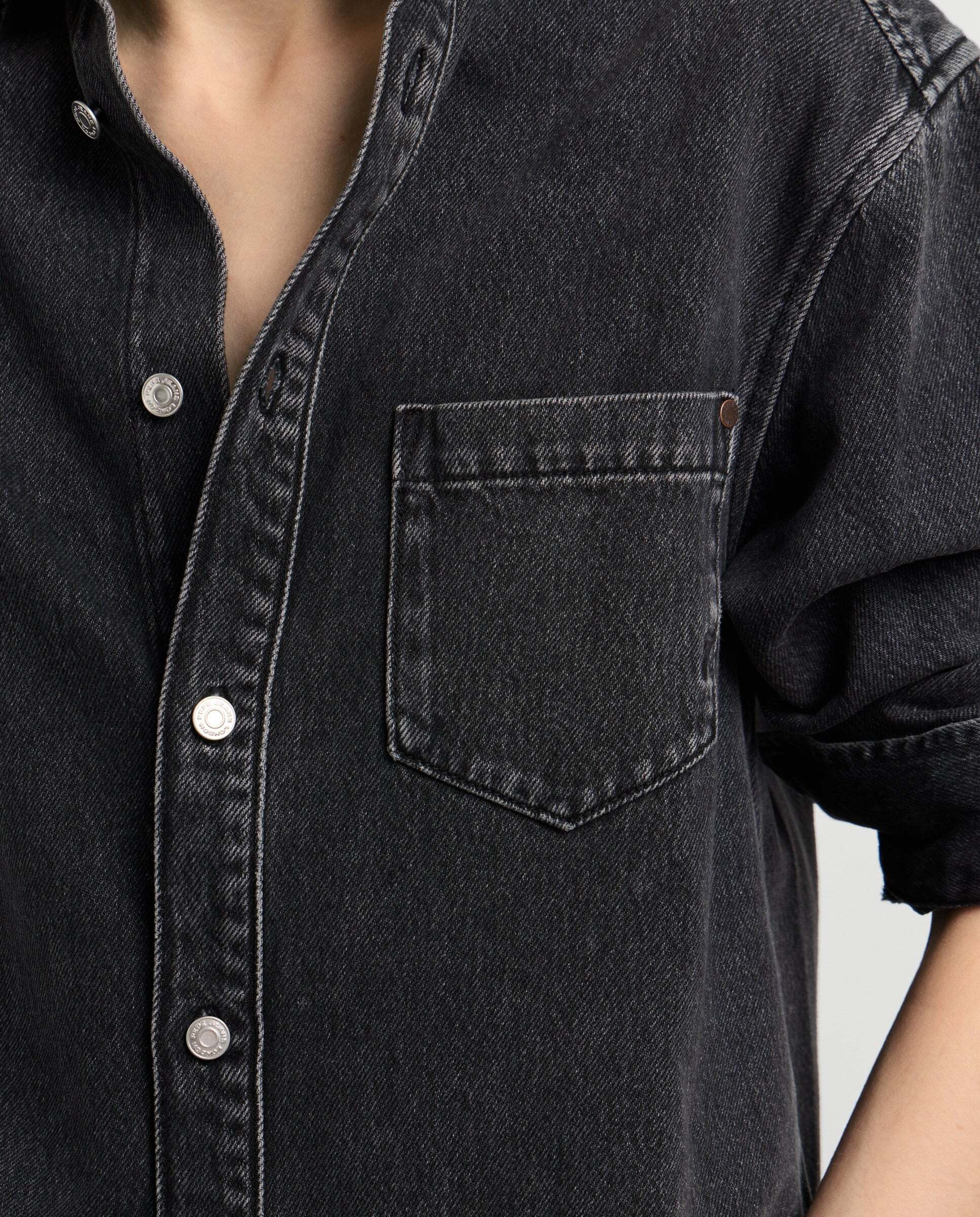 Sobrecamisa vaquera de mujer fit relaxed - Pepe Jeans - Negro Negro-4