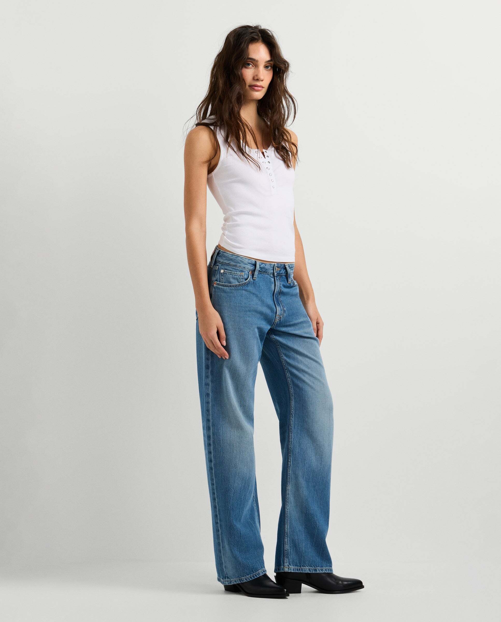 Vaquero de mujer fit loose tiro bajo - Pepe Jeans - Azul denim Azul denim-7