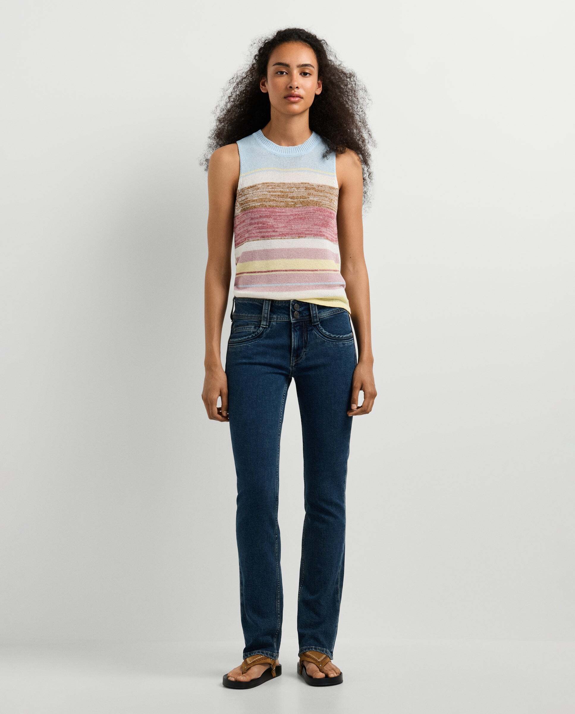 Vaquero de mujer fit slim tiro medio - Pepe Jeans - Negro Negro-3