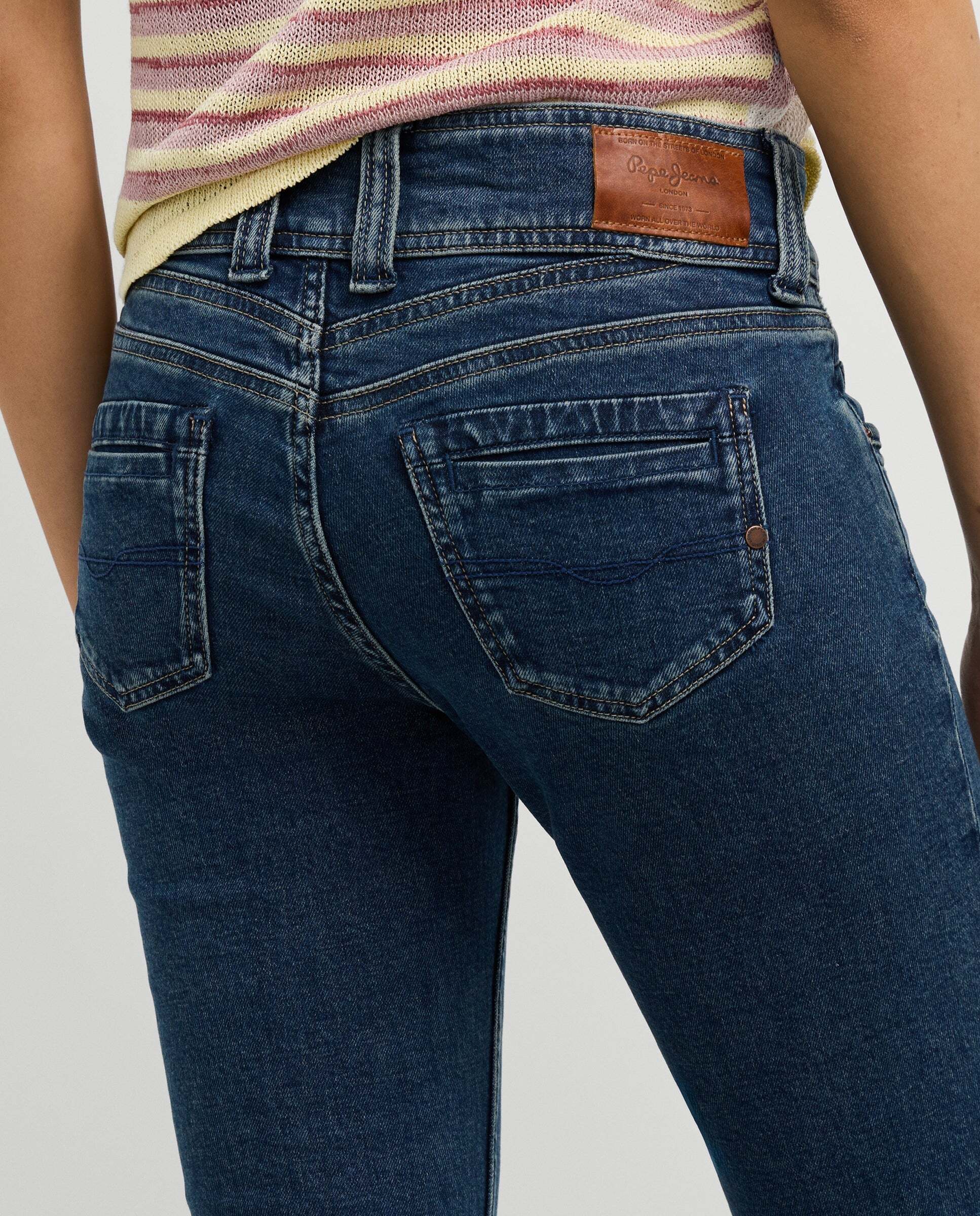 Vaquero de mujer fit slim tiro medio - Pepe Jeans - Negro Negro-6