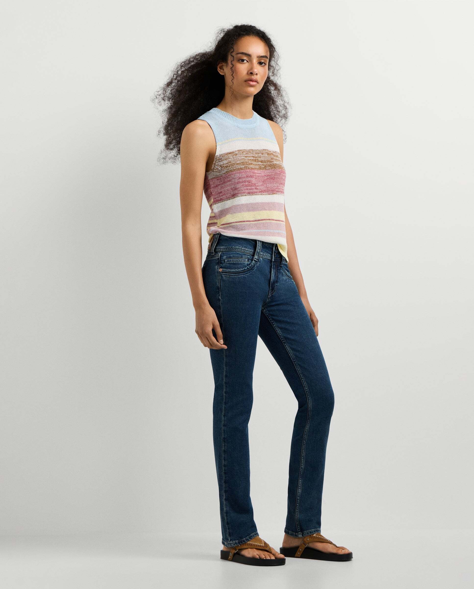 Vaquero de mujer fit slim tiro medio - Pepe Jeans - Negro Negro-7