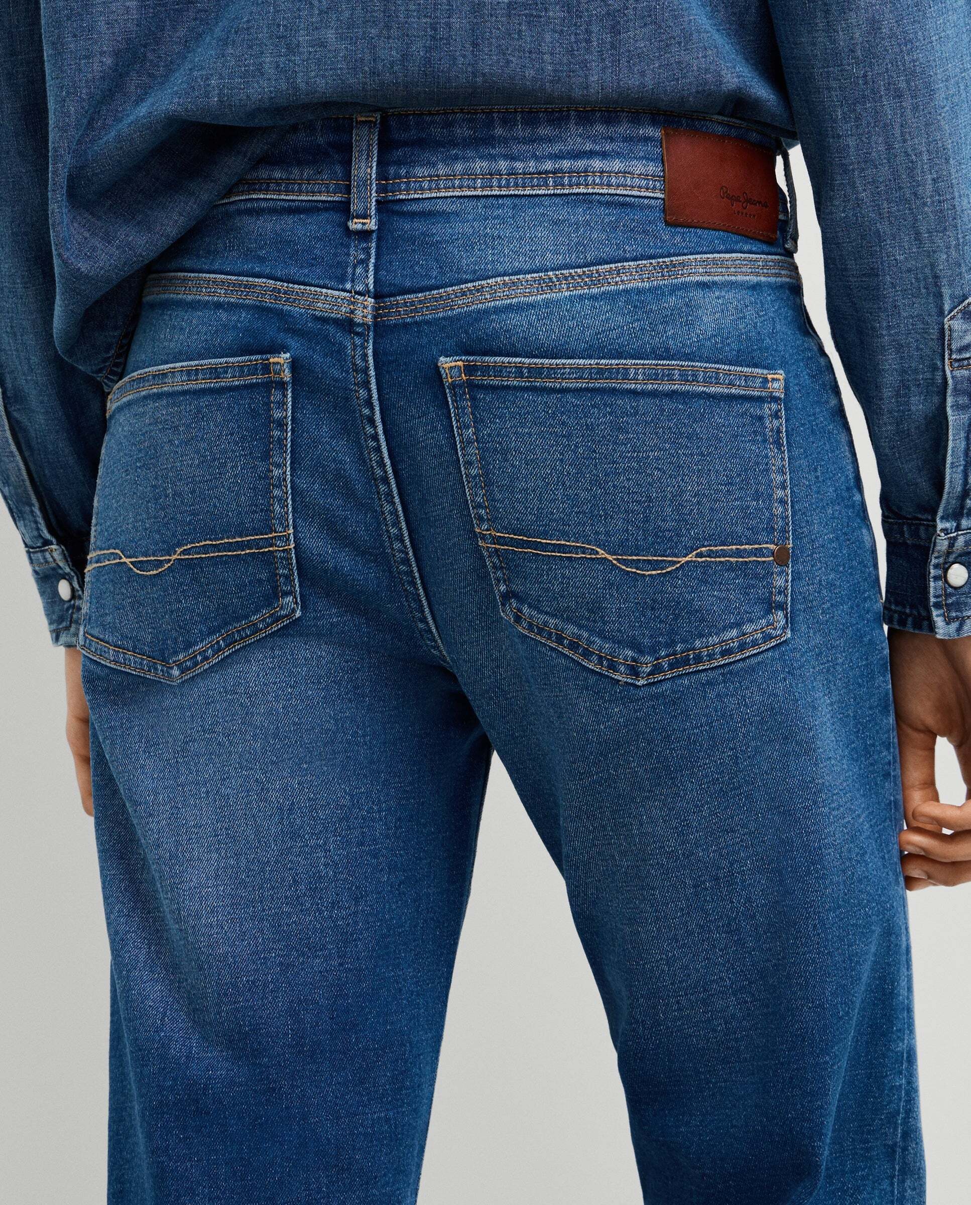 Vaquero de mujer fit recto tiro medio - Pepe Jeans - Gris claro Azul-6
