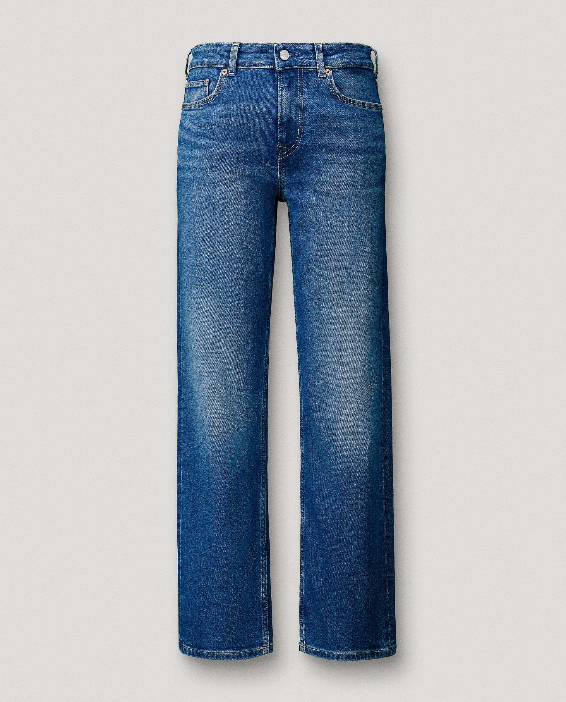 Vaquero de mujer fit recto tiro medio - Pepe Jeans - Gris claro Azul-9