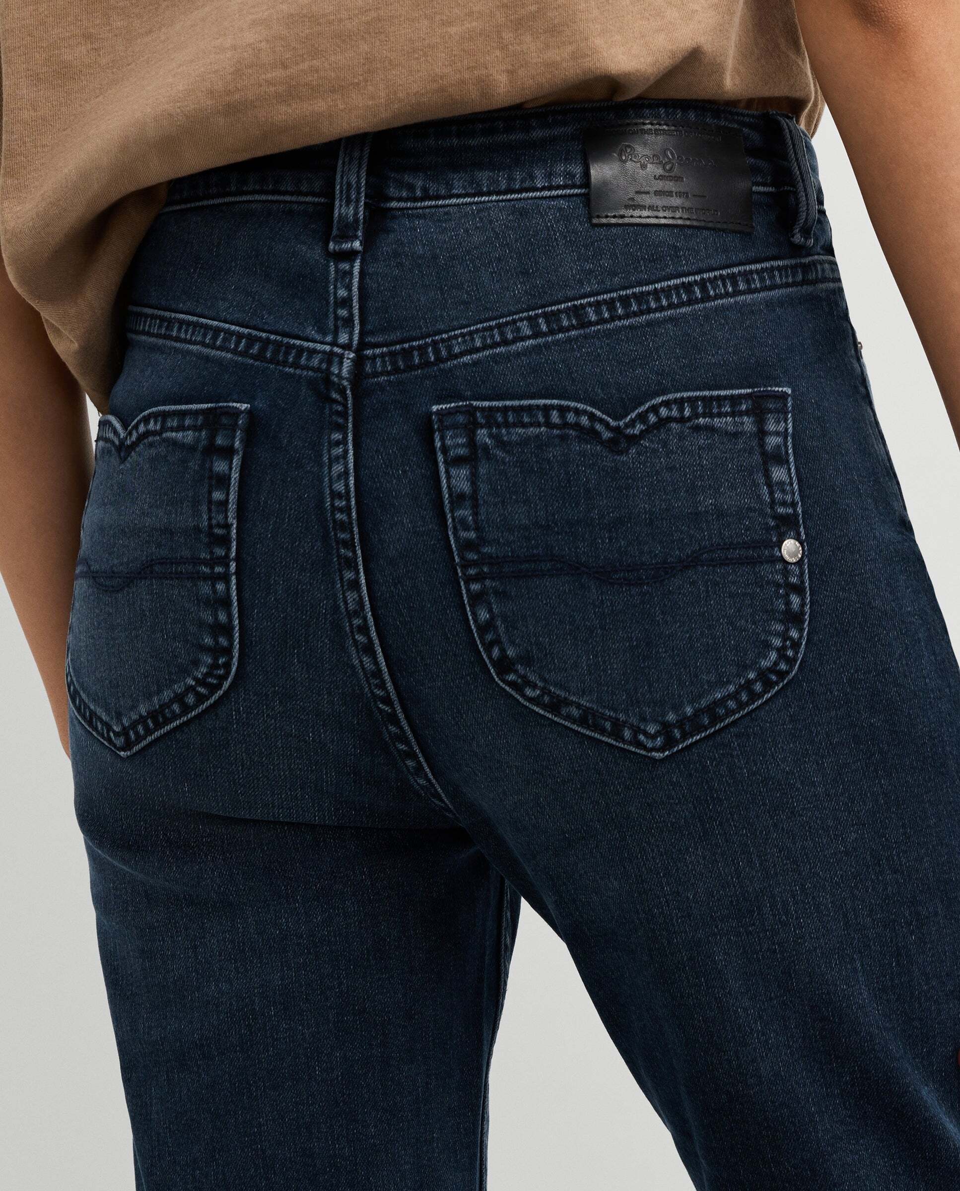 Vaquero de mujer fit flare y tiro alto - Pepe Jeans - willa - Verde Azul oscuro-6